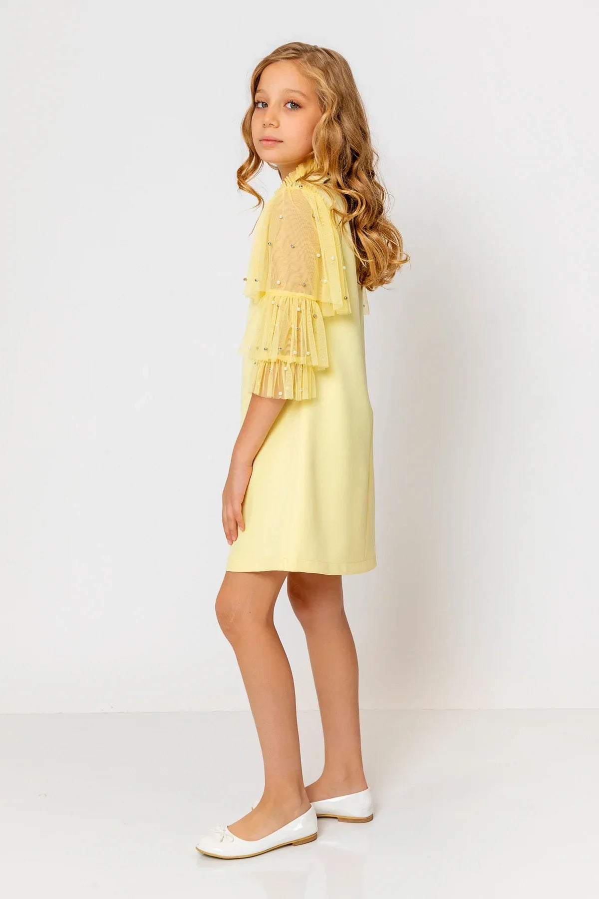 InCity Kids Girls Ruffled Transparent Sleeve Fashion Dress InCity Boys & Girls