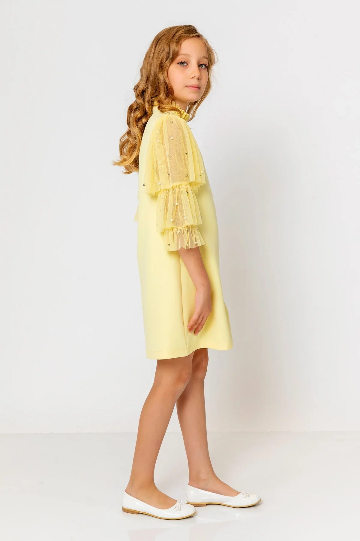 InCity Kids Girls Ruffled Transparent Sleeve Fashion Dress InCity Boys & Girls