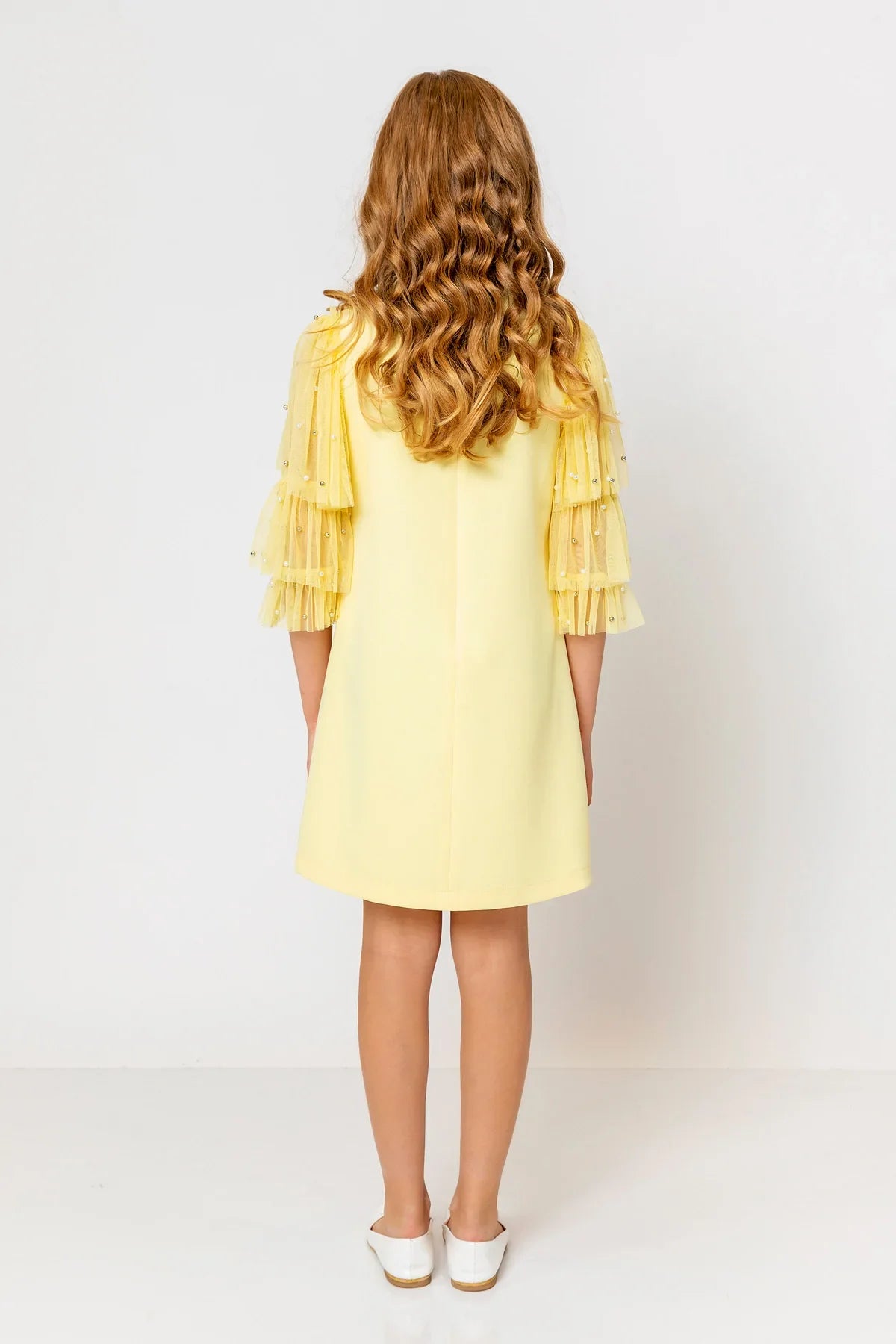 InCity Kids Girls Ruffled Transparent Sleeve Fashion Dress InCity Boys & Girls