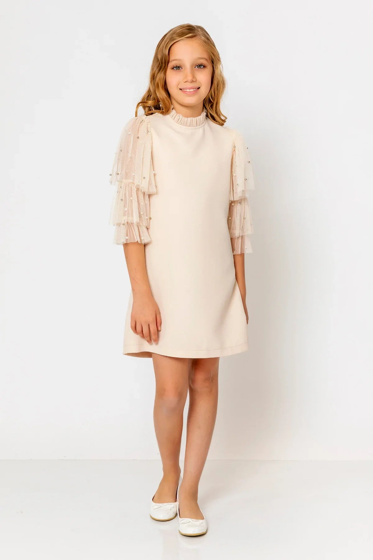 InCity Kids Girls Ruffled Transparent Sleeve Fashion Dress InCity Boys & Girls