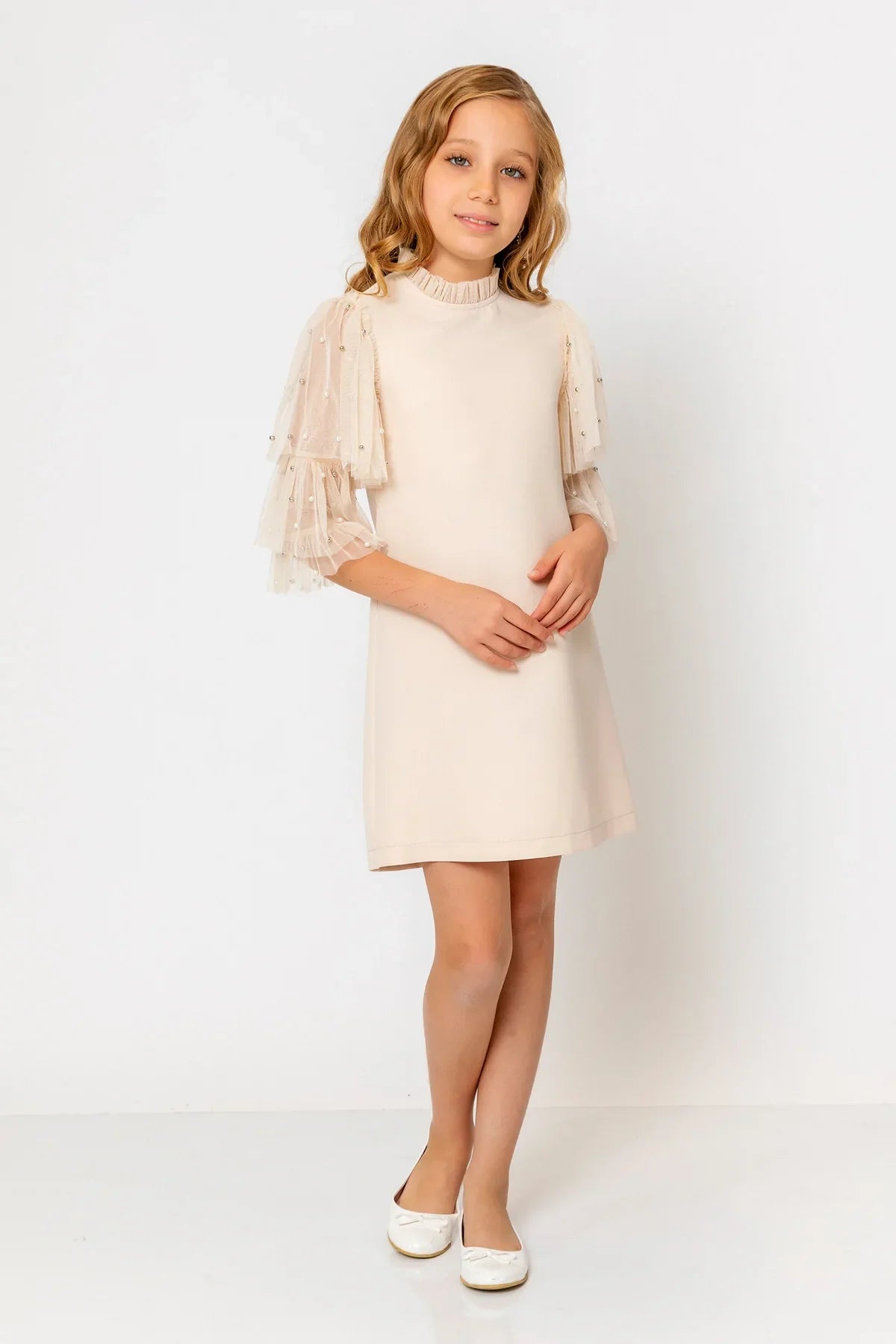 InCity Kids Girls Ruffled Transparent Sleeve Fashion Dress InCity Boys & Girls