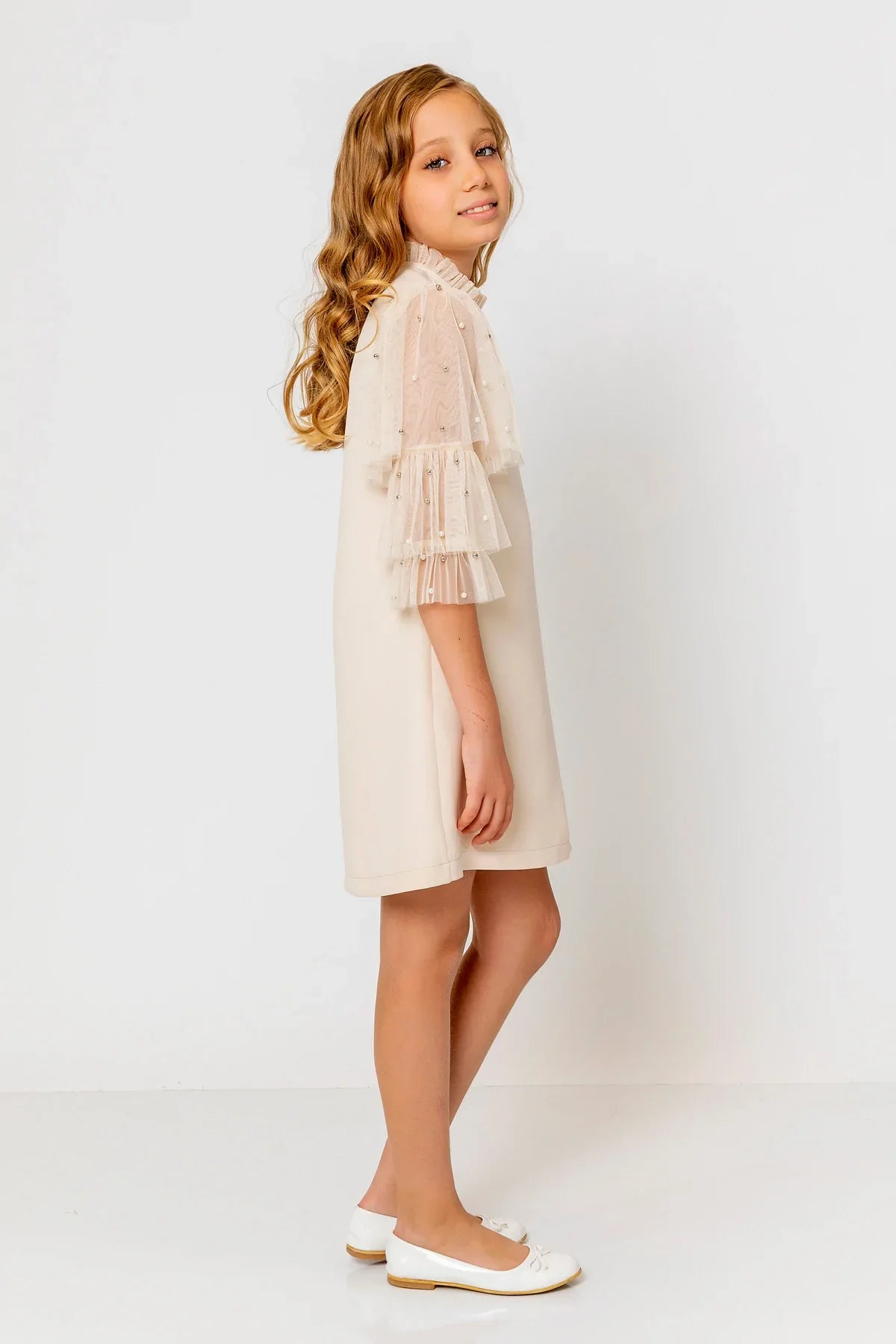 InCity Kids Girls Ruffled Transparent Sleeve Fashion Dress InCity Boys & Girls