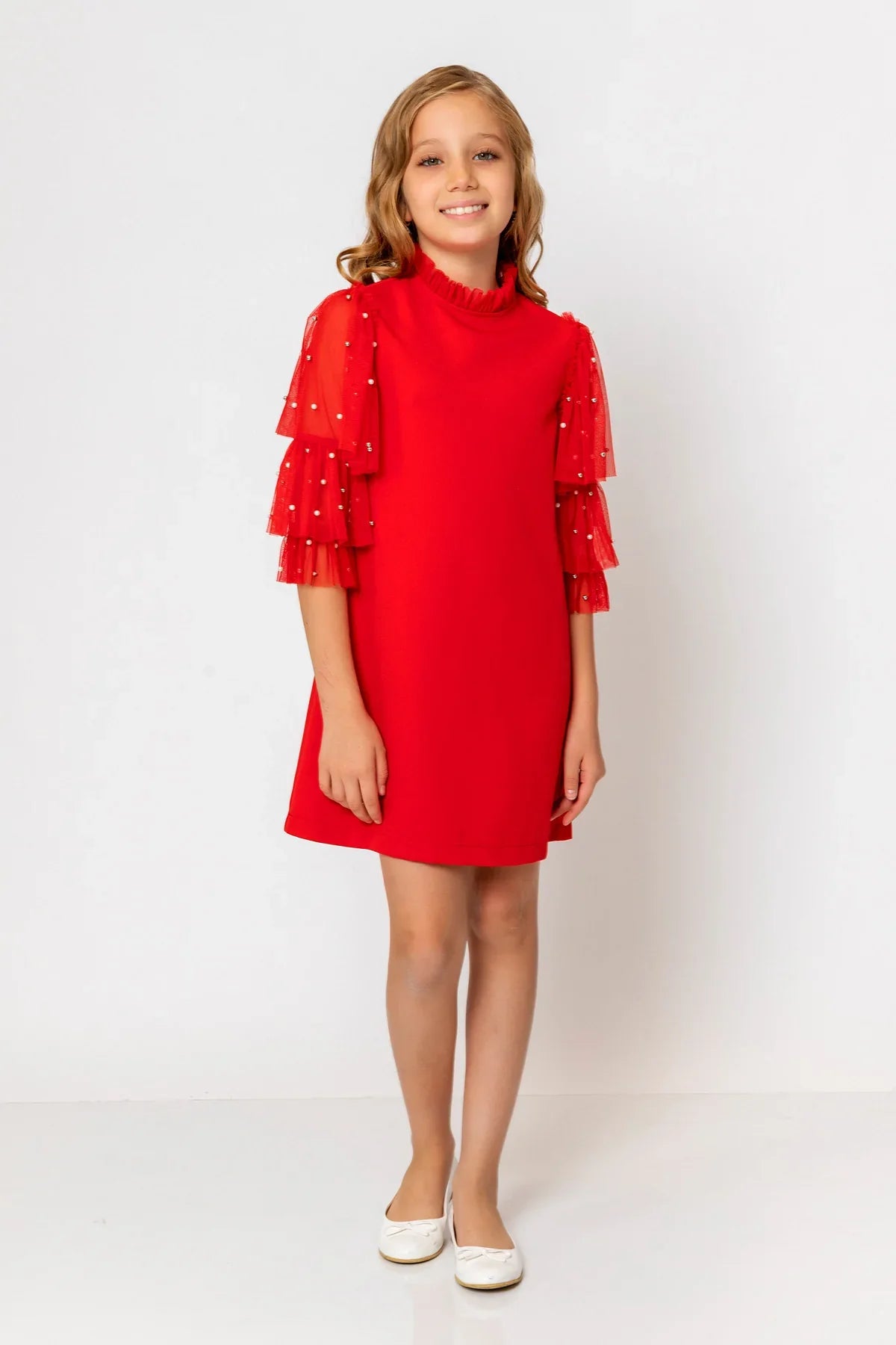 InCity Kids Girls Ruffled Transparent Sleeve Fashion Dress InCity Boys & Girls