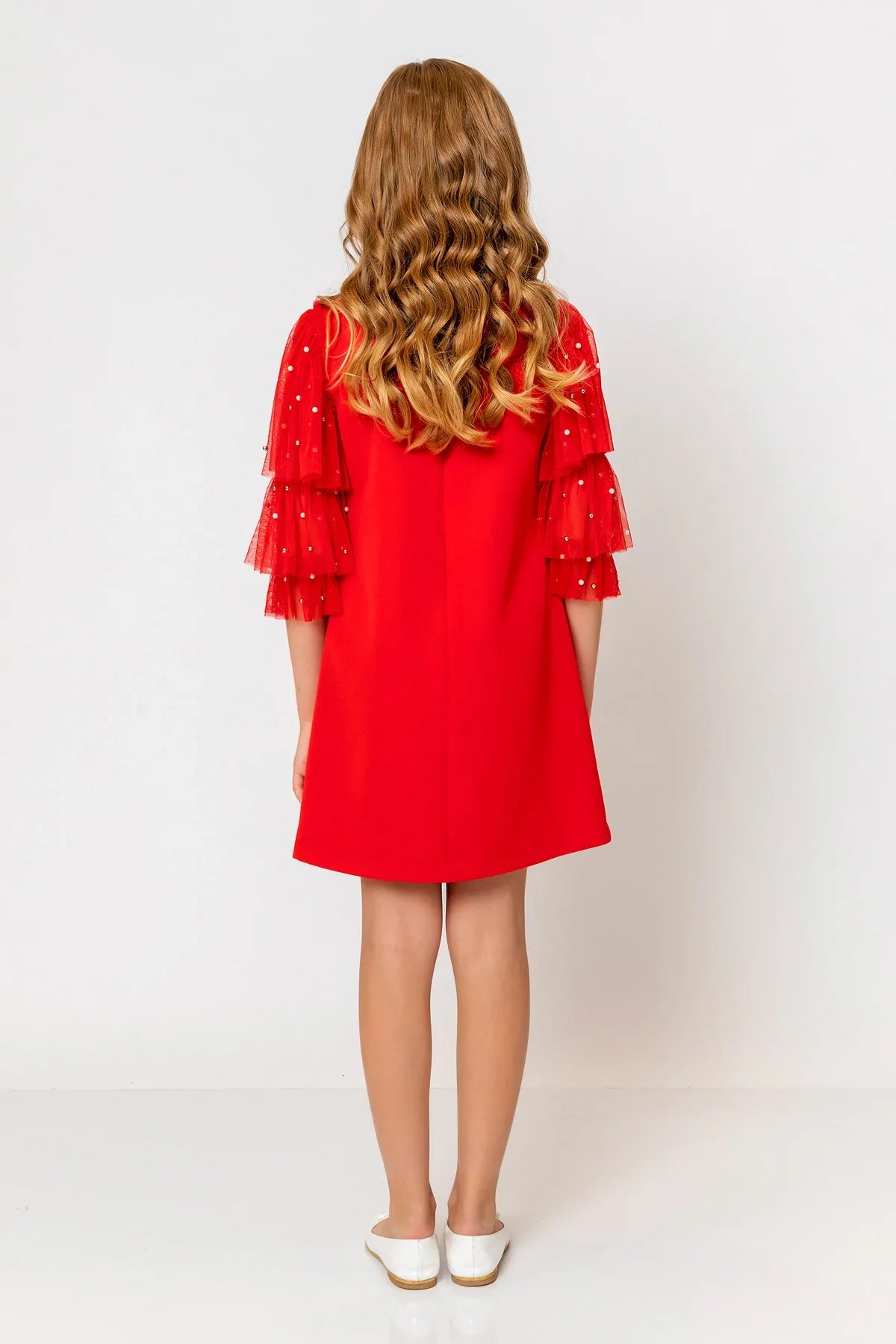 InCity Kids Girls Ruffled Transparent Sleeve Fashion Dress InCity Boys & Girls