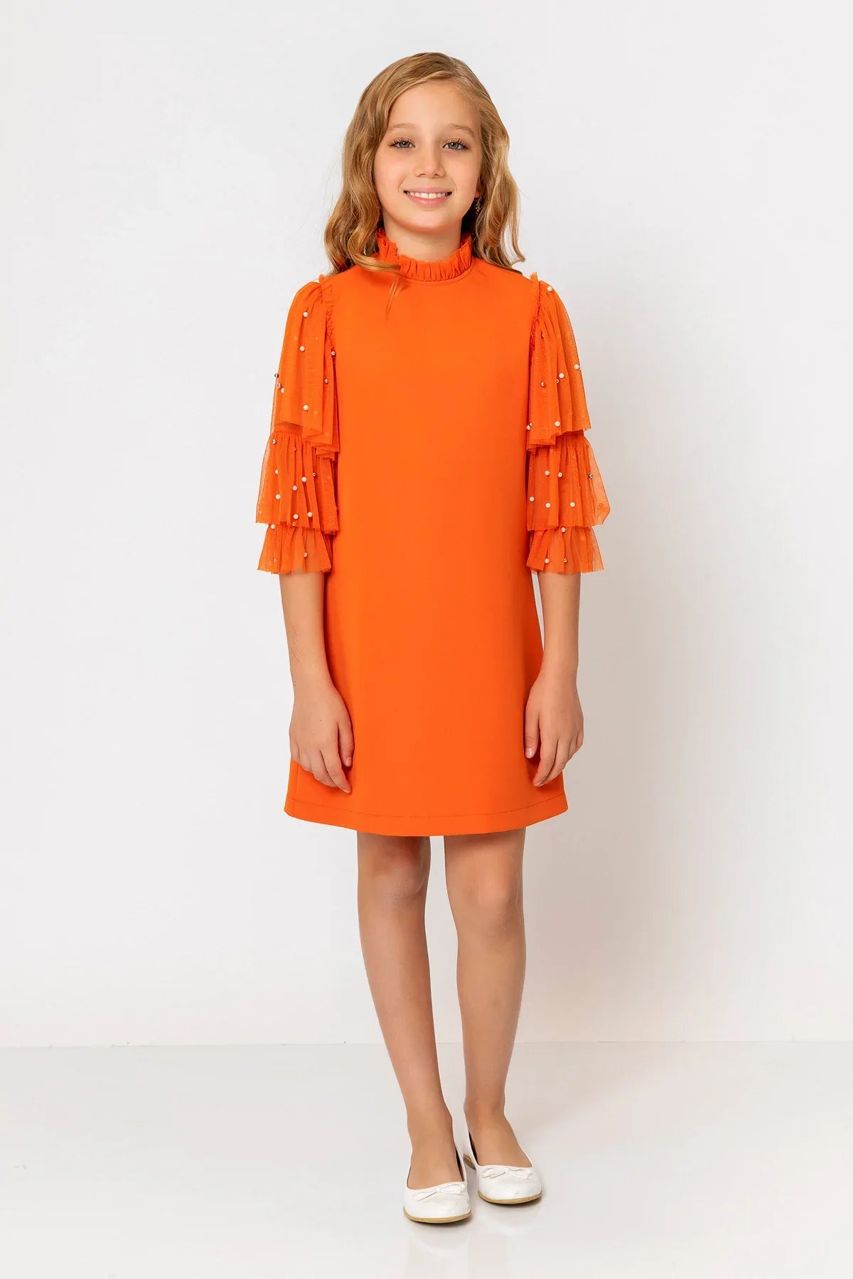 InCity Kids Girls Ruffled Transparent Sleeve Fashion Dress InCity Boys & Girls