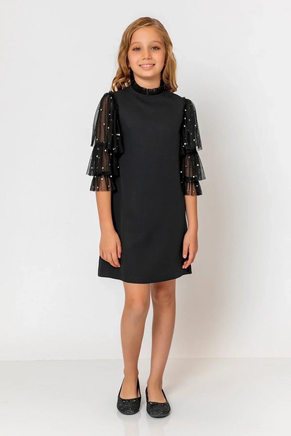 InCity Kids Girls Ruffled Transparent Sleeve Fashion Dress InCity Boys & Girls