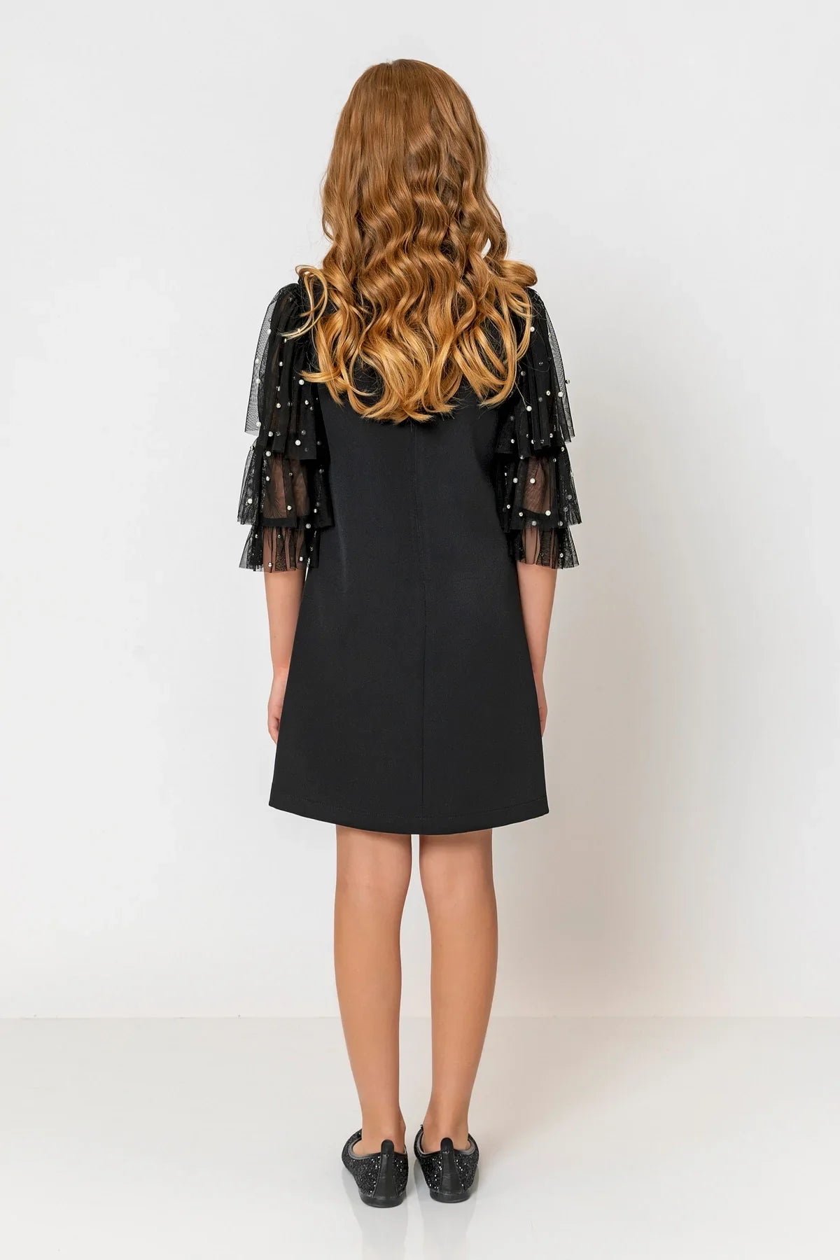 InCity Kids Girls Ruffled Transparent Sleeve Fashion Dress InCity Boys & Girls