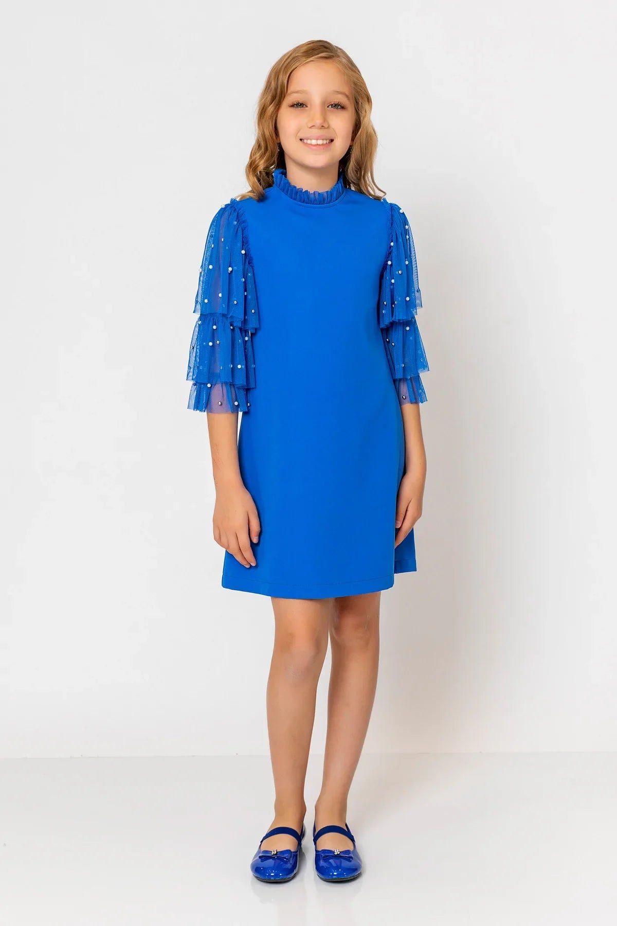 InCity Kids Girls Ruffled Transparent Sleeve Fashion Dress InCity Boys & Girls