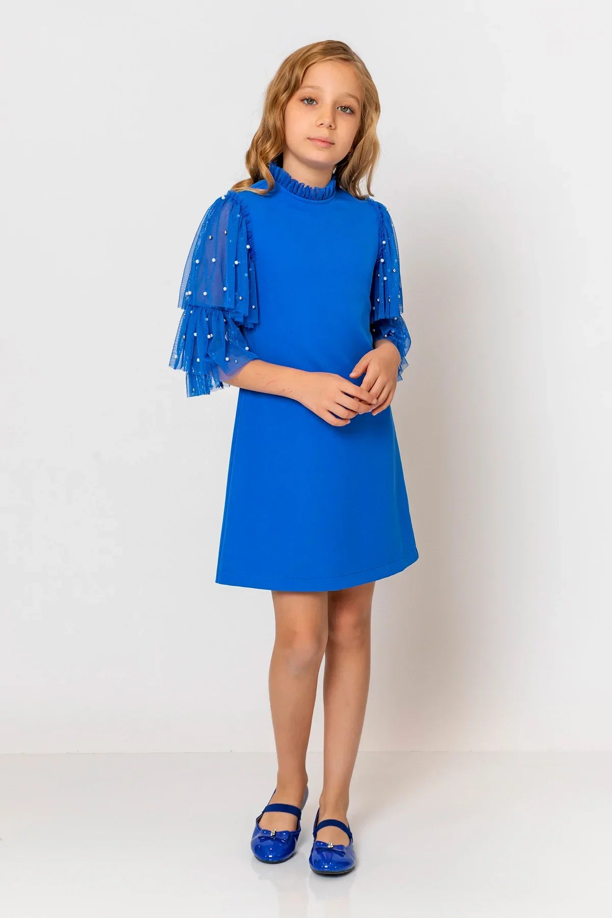 InCity Kids Girls Ruffled Transparent Sleeve Fashion Dress InCity Boys & Girls