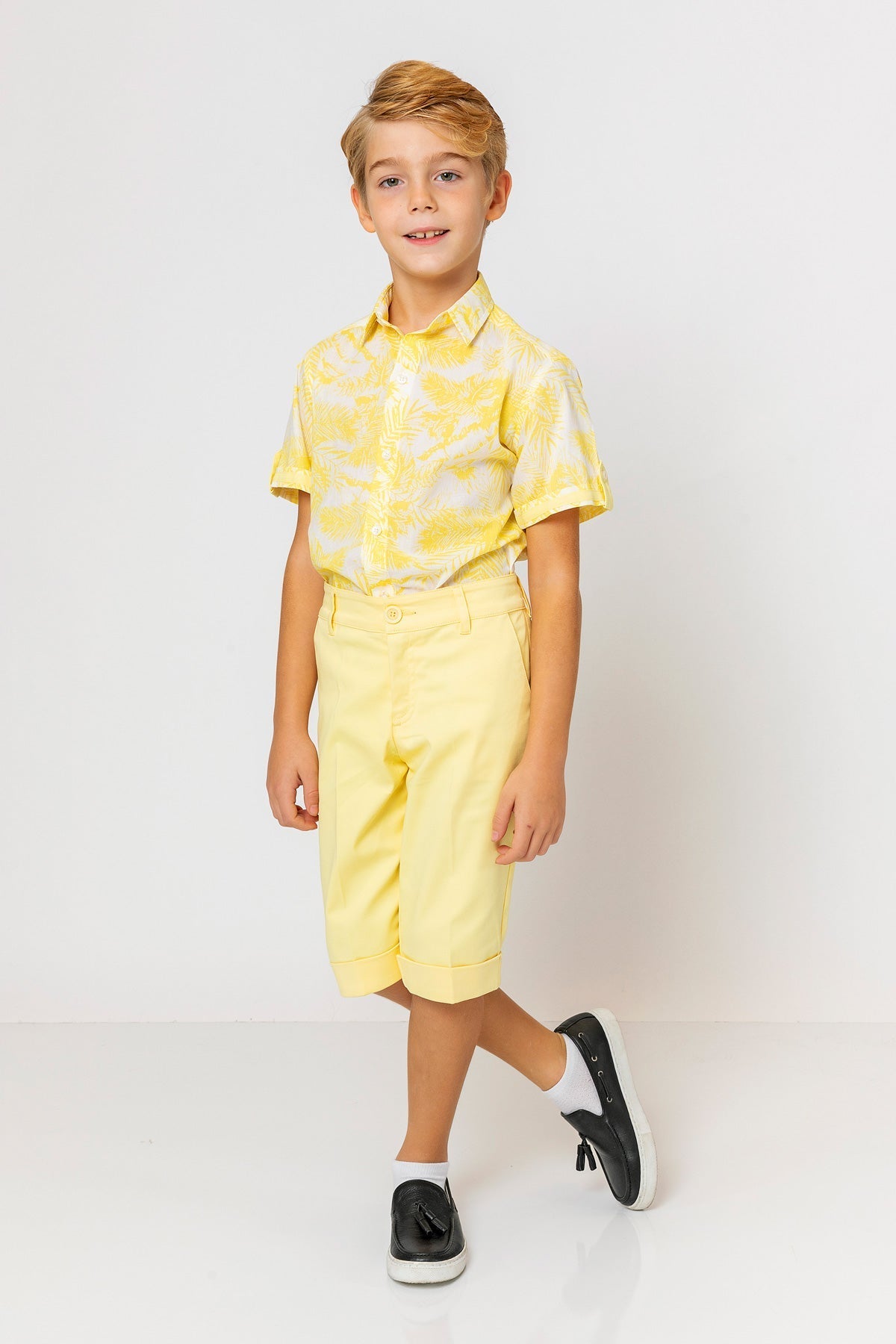 InCity Kids Boys Collared Short Sleeve Button Down Hawaiian Shirt InCity Boys & Girls