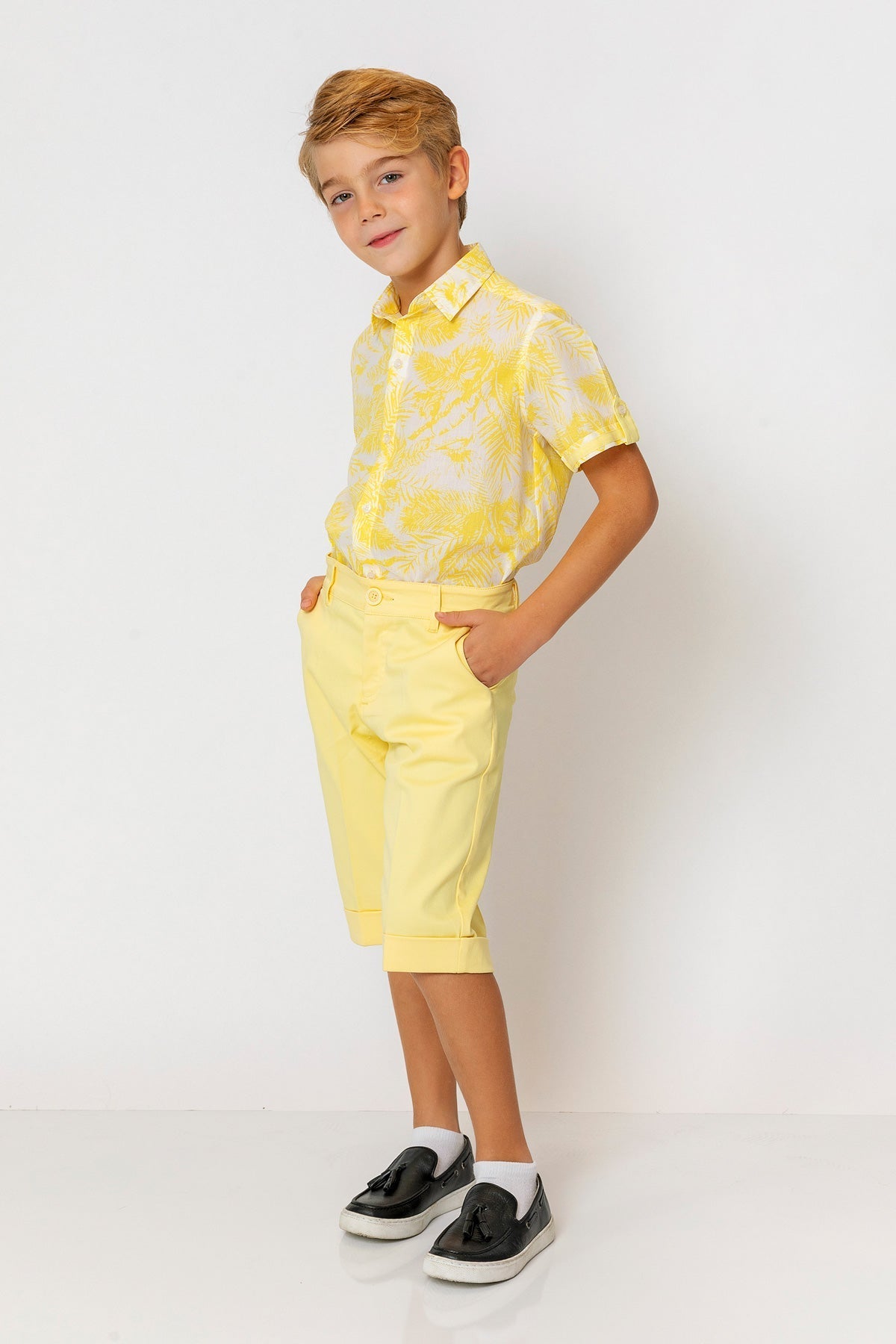 InCity Kids Boys Collared Short Sleeve Button Down Hawaiian Shirt InCity Boys & Girls