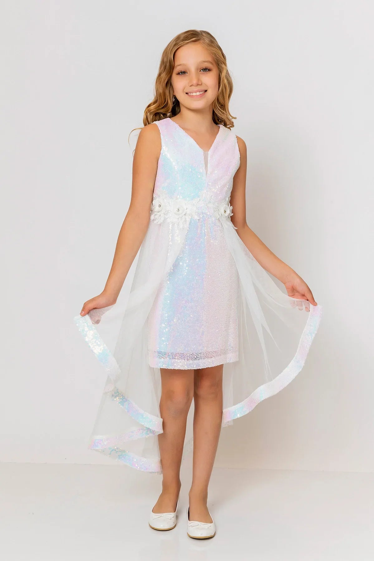 InCity Kids Girls Sequin Sleeveless Back Zipper Bridesmaid Dress InCity Boys & Girls