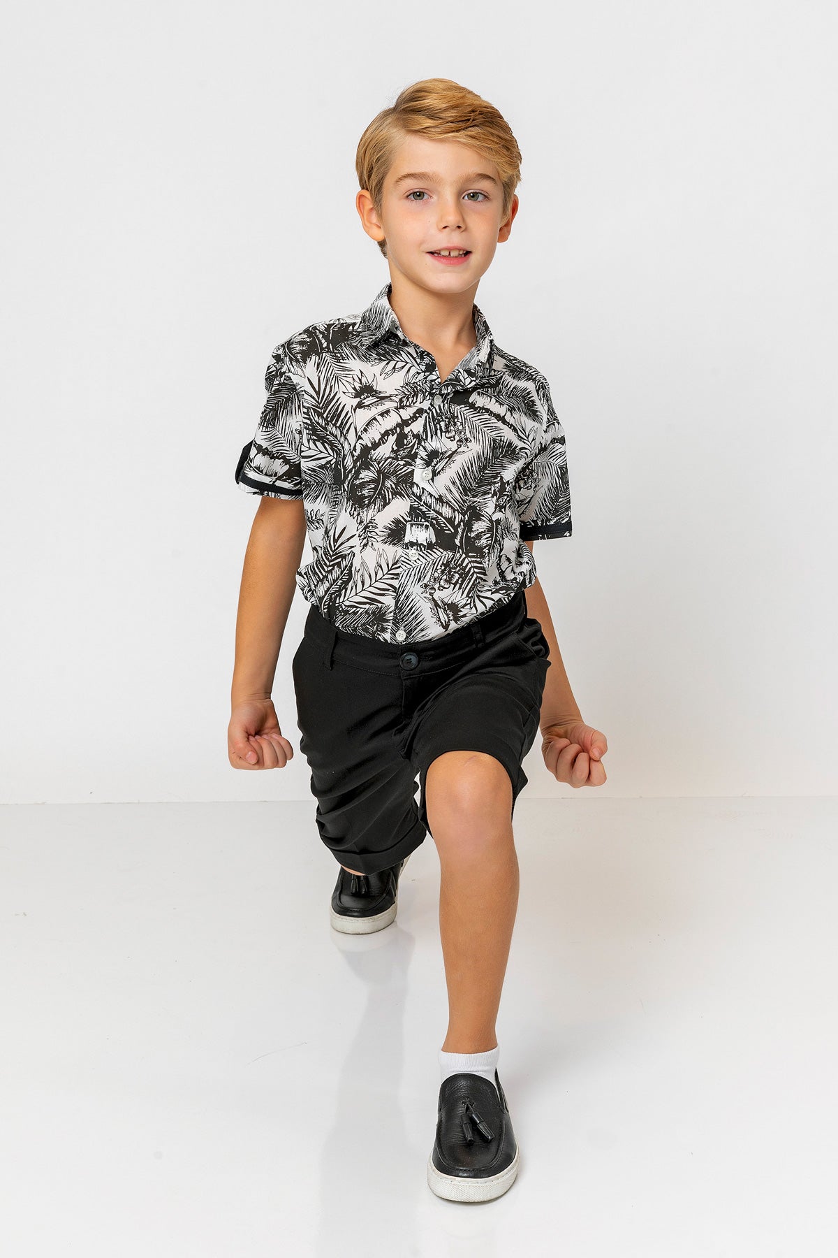 InCity Kids Boys Collared Short Sleeve Button Down Hawaiian Shirt InCity Boys & Girls