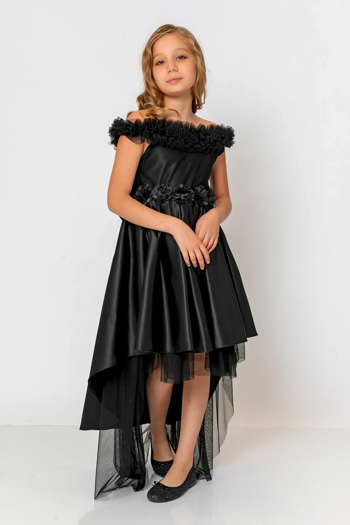 InCity Kids Girls Floral Belt Ruffle Bridesmaid Dress InCity Boys & Girls