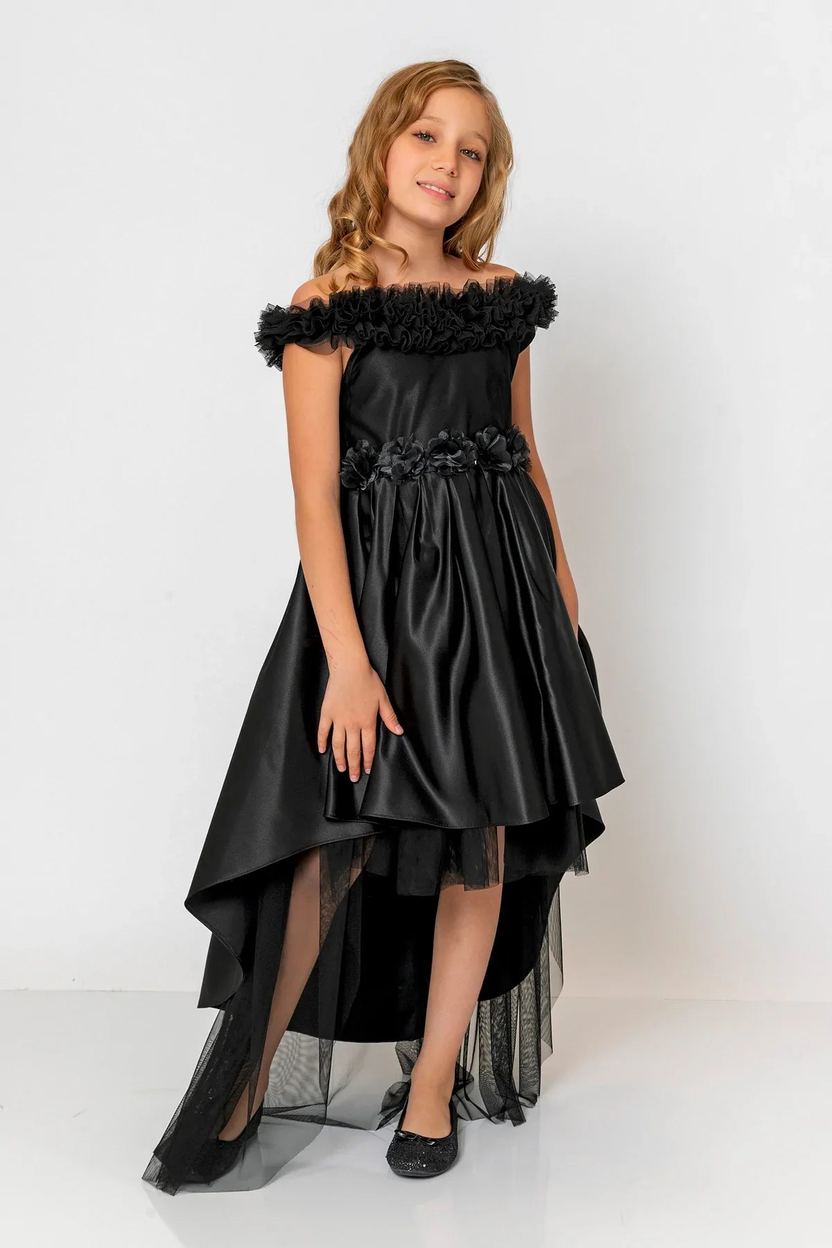 InCity Kids Girls Floral Belt Ruffle Bridesmaid Dress InCity Boys & Girls