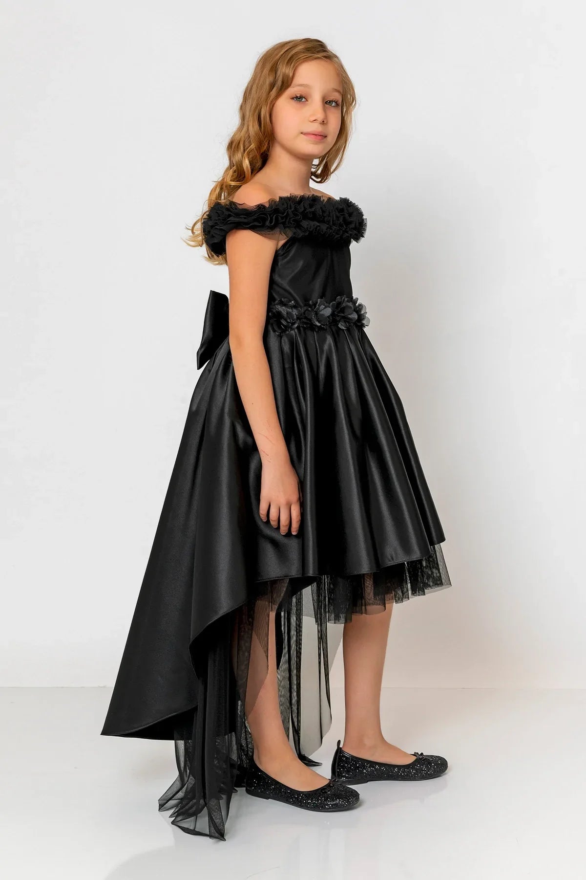 InCity Kids Girls Floral Belt Ruffle Bridesmaid Dress InCity Boys & Girls