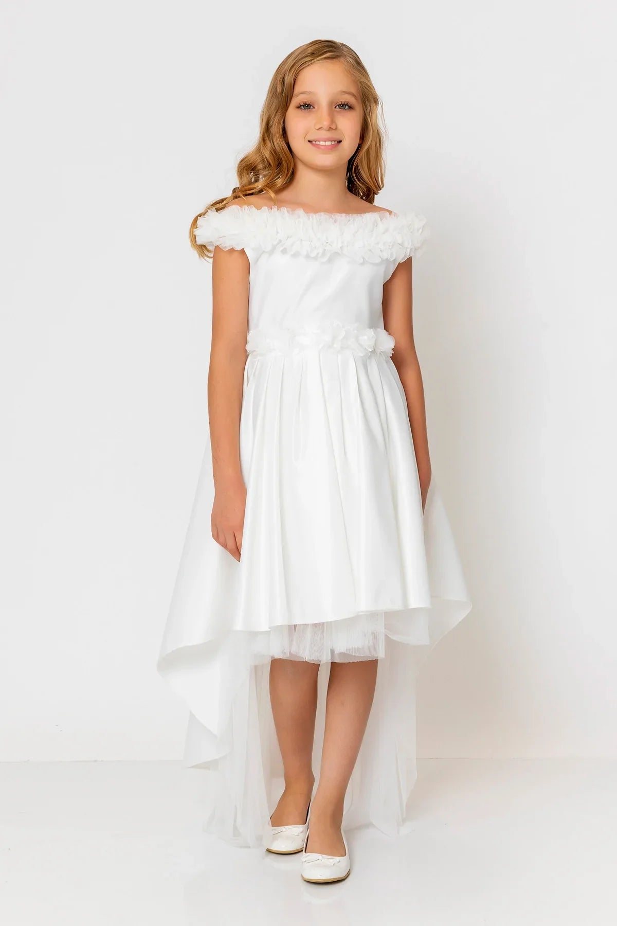 InCity Kids Girls Floral Belt Ruffle Bridesmaid Dress InCity Boys & Girls