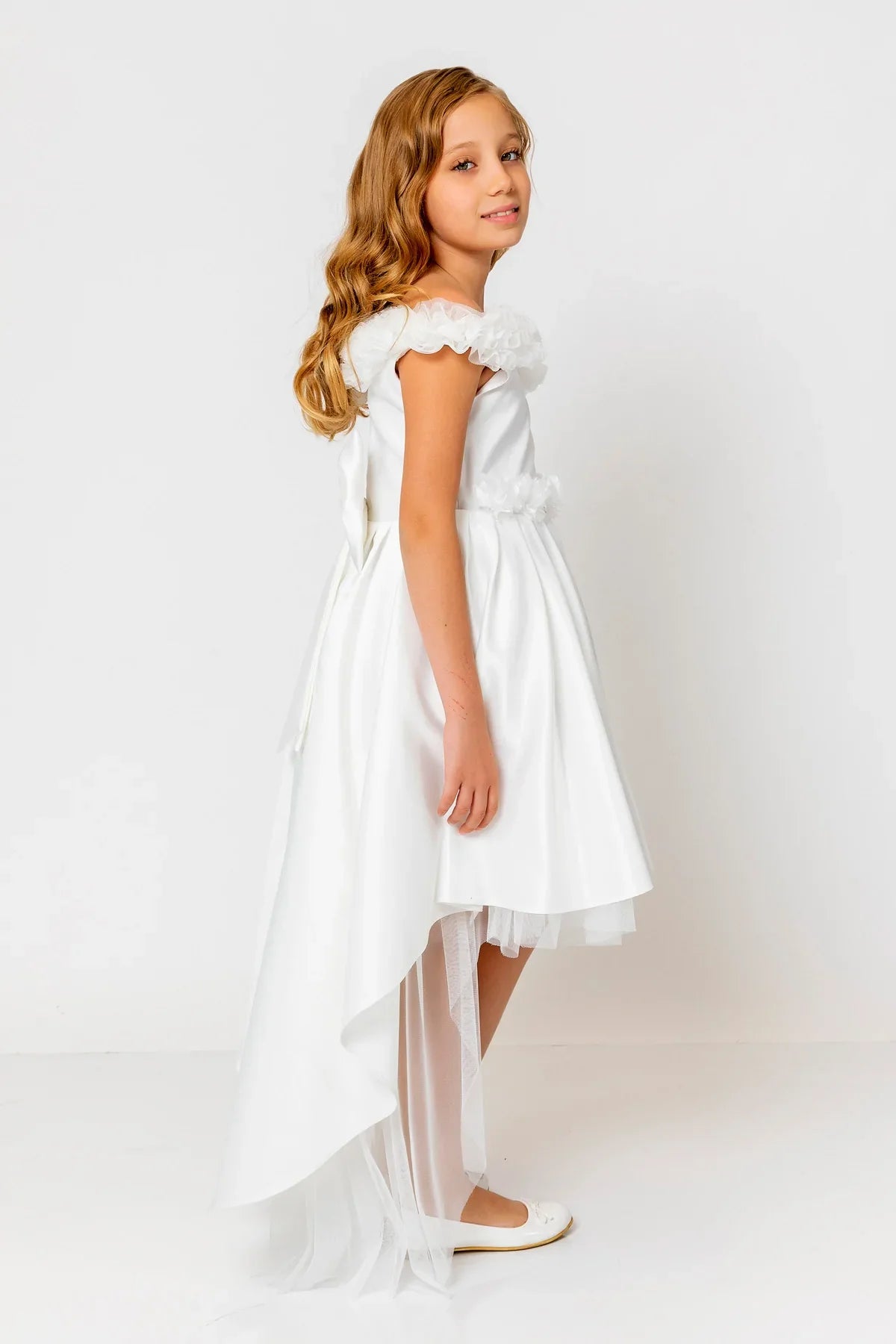 InCity Kids Girls Floral Belt Ruffle Bridesmaid Dress InCity Boys & Girls