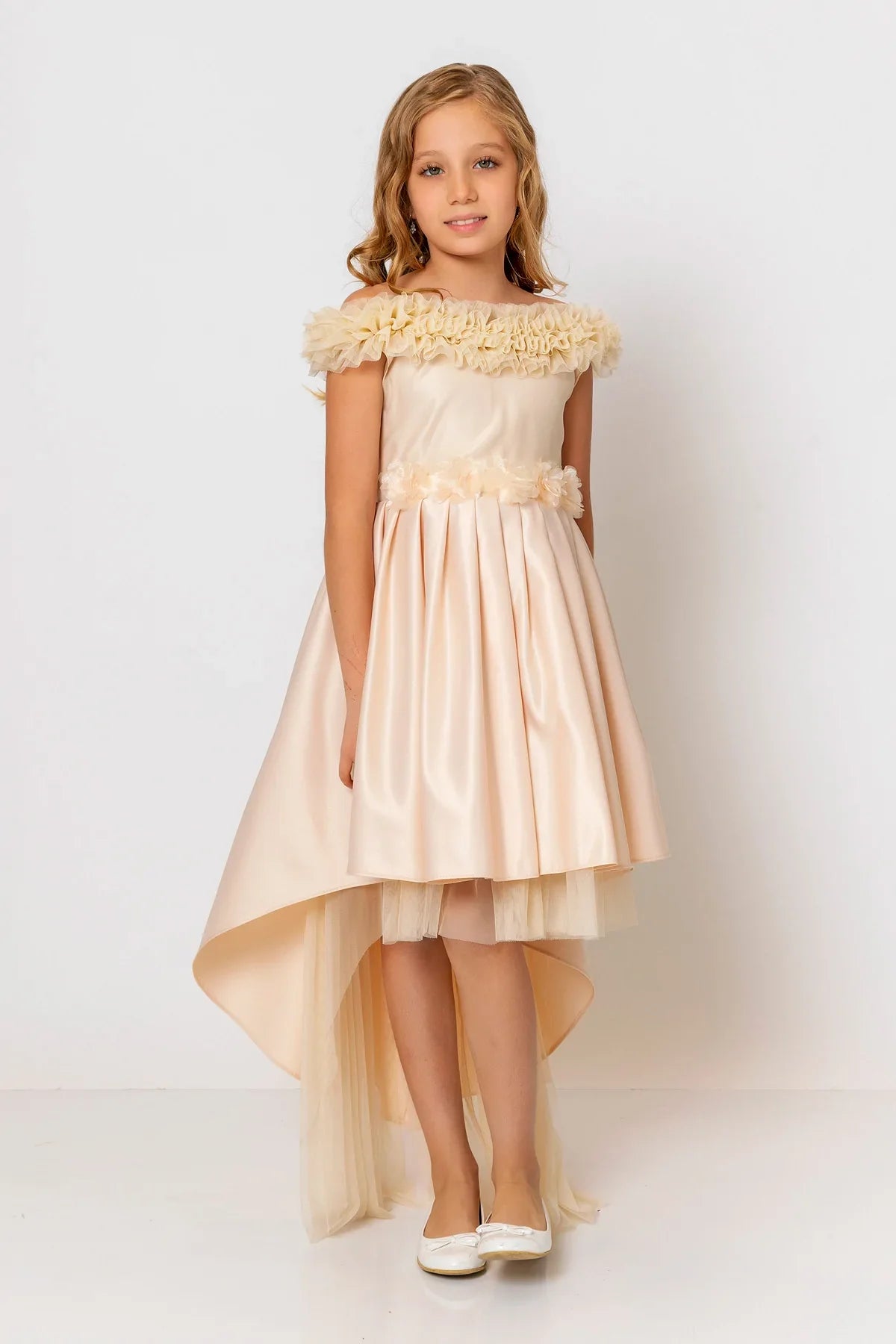 InCity Kids Girls Floral Belt Ruffle Bridesmaid Dress InCity Boys & Girls