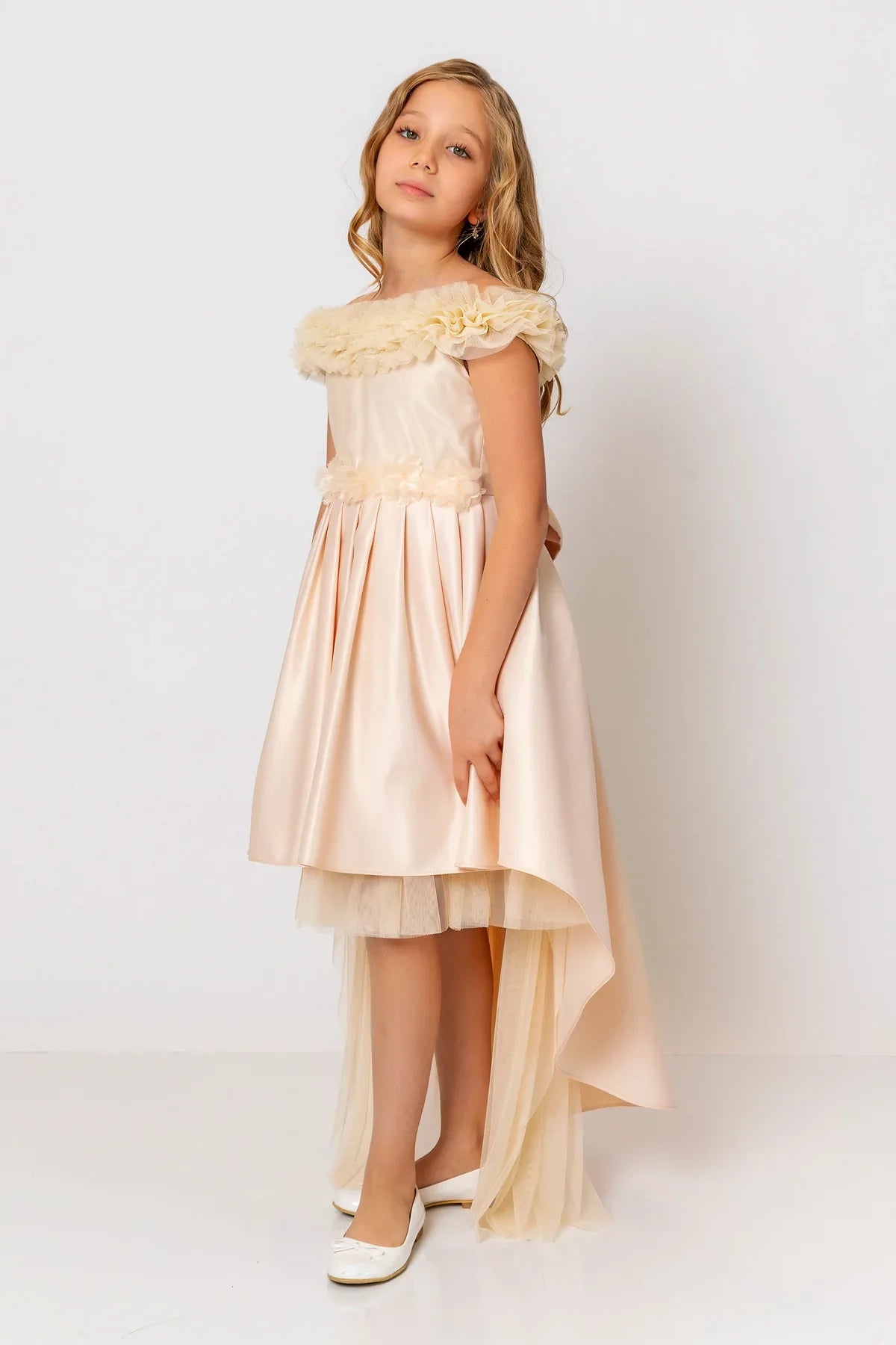 InCity Kids Girls Floral Belt Ruffle Bridesmaid Dress InCity Boys & Girls