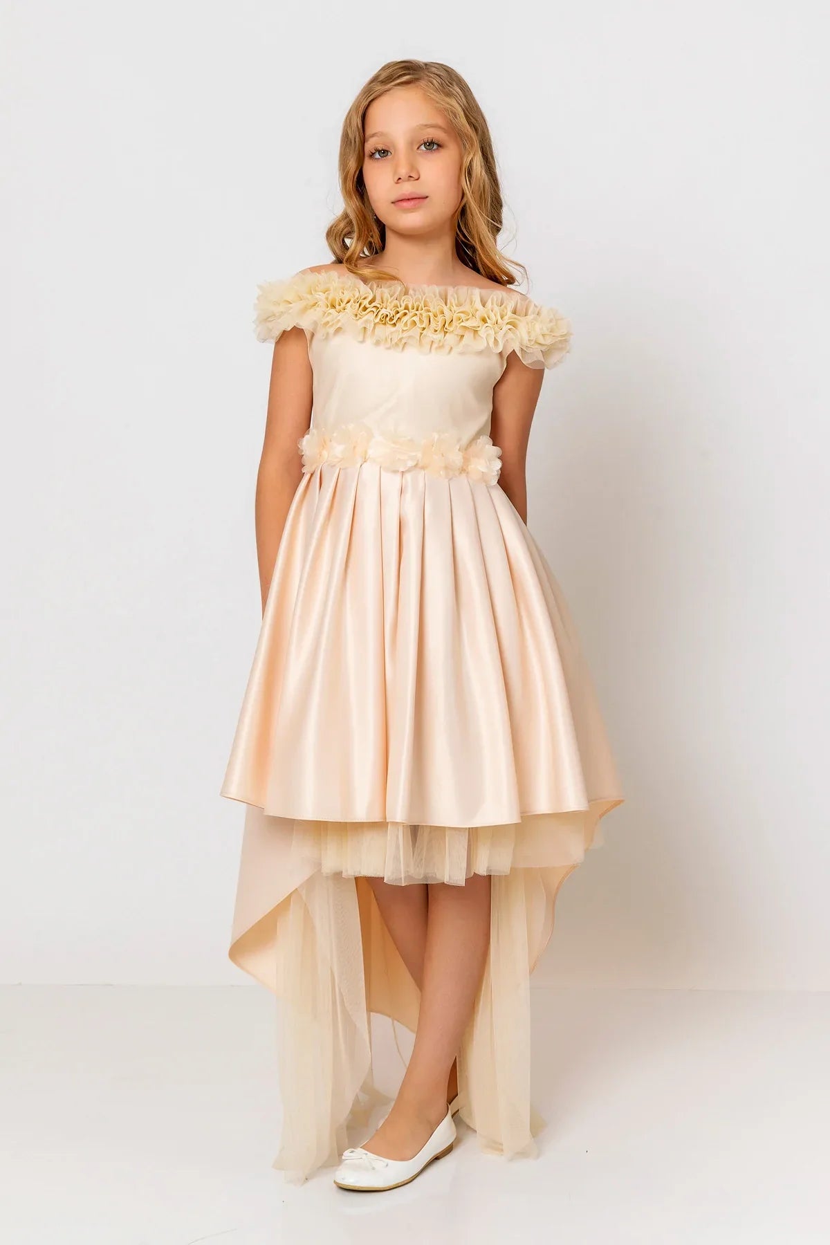 InCity Kids Girls Floral Belt Ruffle Bridesmaid Dress InCity Boys & Girls