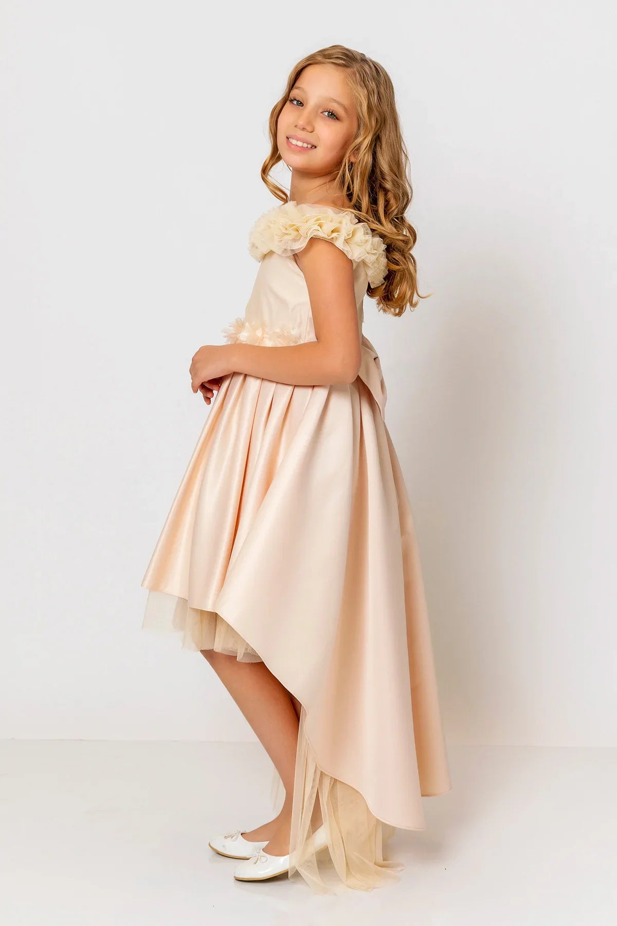 InCity Kids Girls Floral Belt Ruffle Bridesmaid Dress InCity Boys & Girls