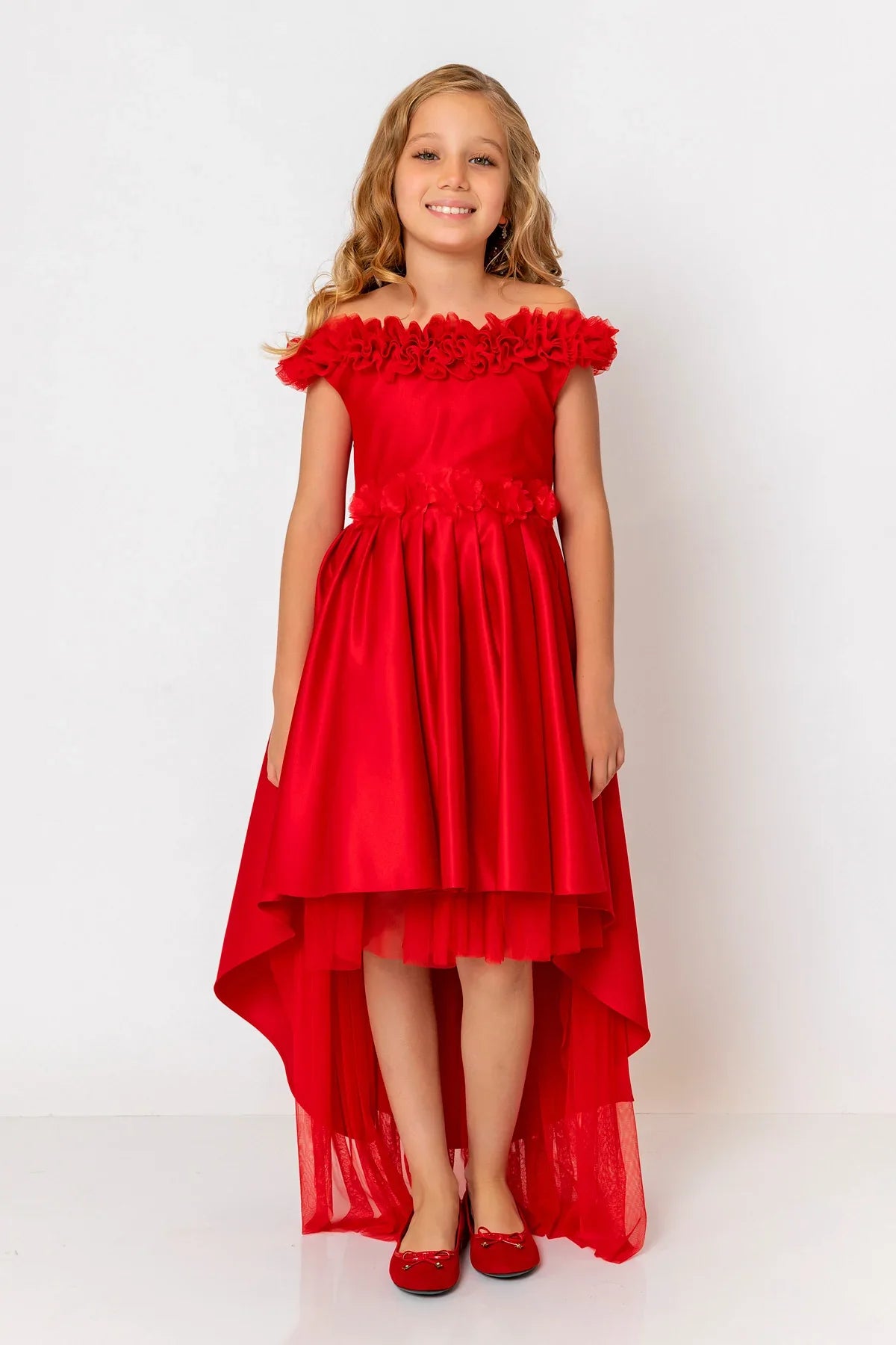 InCity Kids Girls Floral Belt Ruffle Bridesmaid Dress InCity Boys & Girls