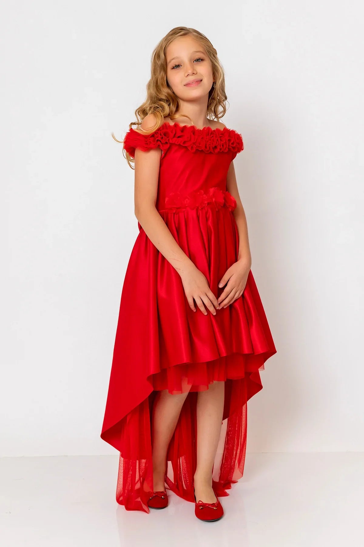 InCity Kids Girls Floral Belt Ruffle Bridesmaid Dress InCity Boys & Girls