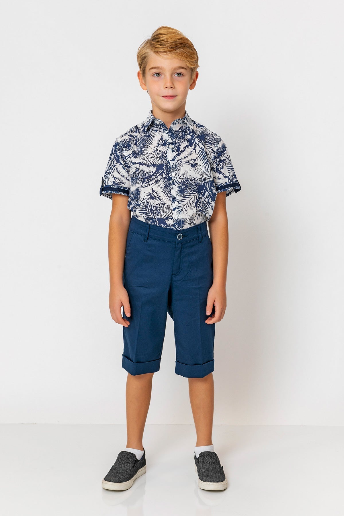 InCity Kids Boys Collared Short Sleeve Button Down Hawaiian Shirt InCity Boys & Girls