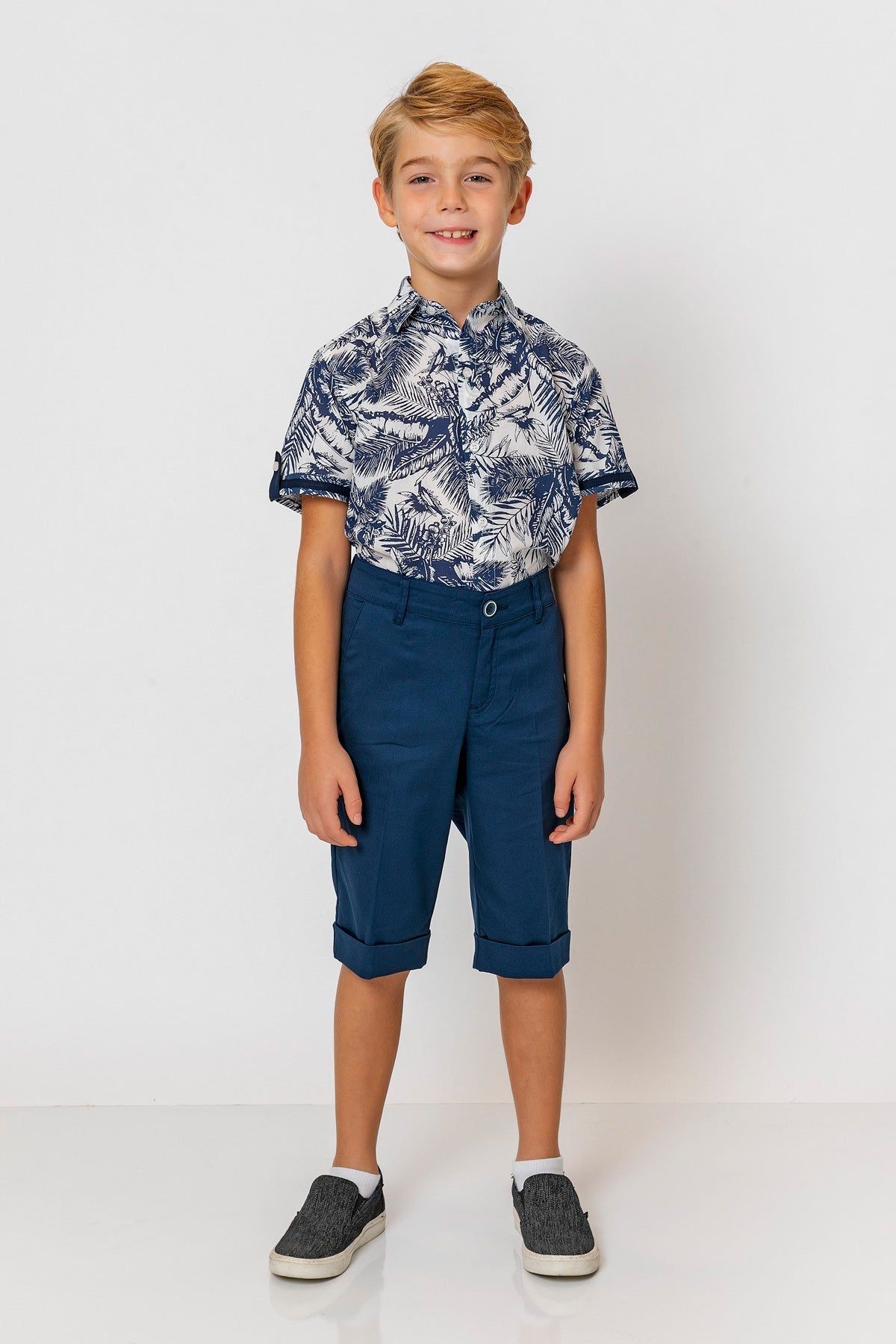 InCity Kids Boys Collared Short Sleeve Button Down Hawaiian Shirt InCity Boys & Girls