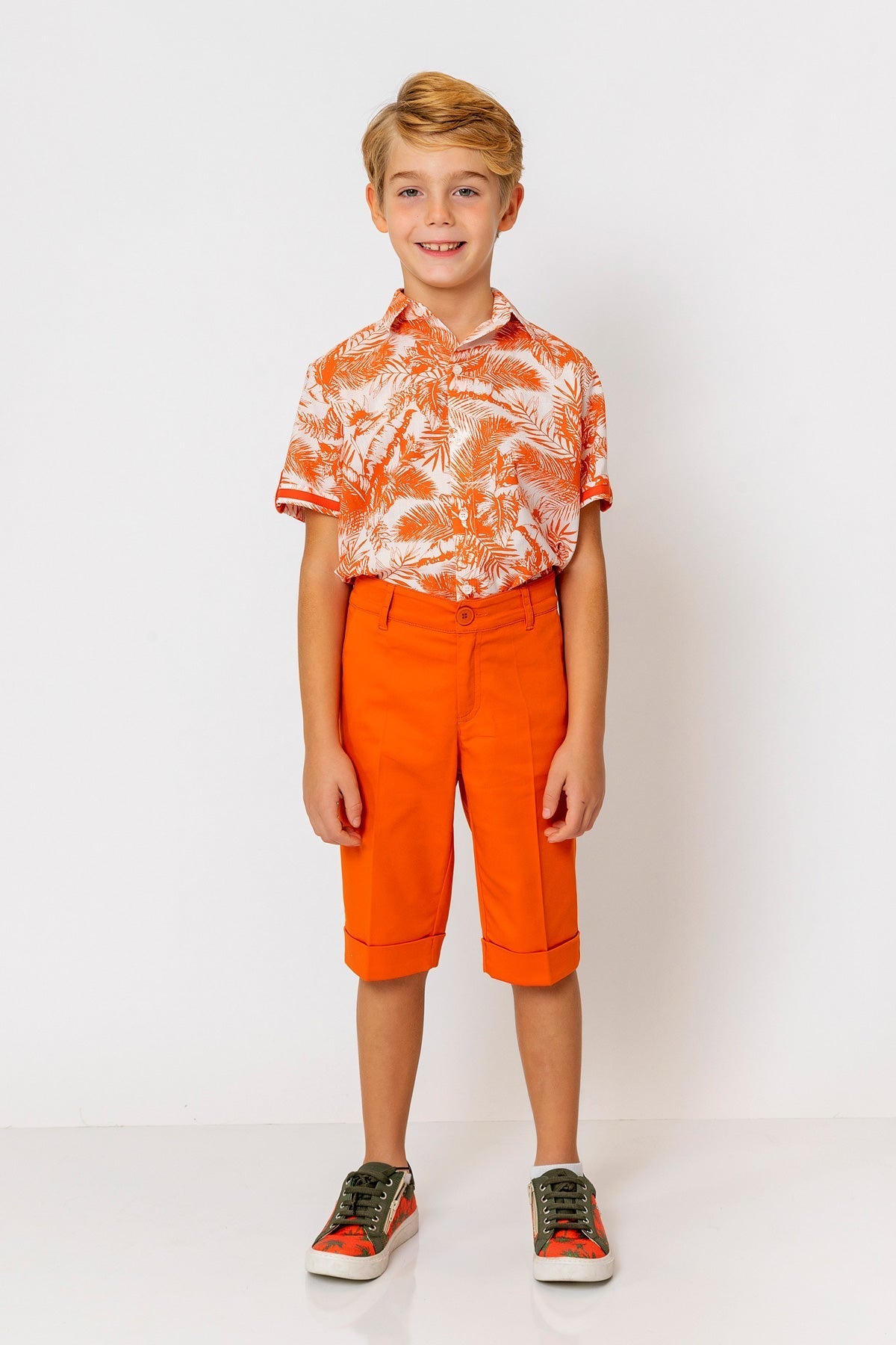 InCity Kids Boys Collared Short Sleeve Button Down Hawaiian Shirt InCity Boys & Girls