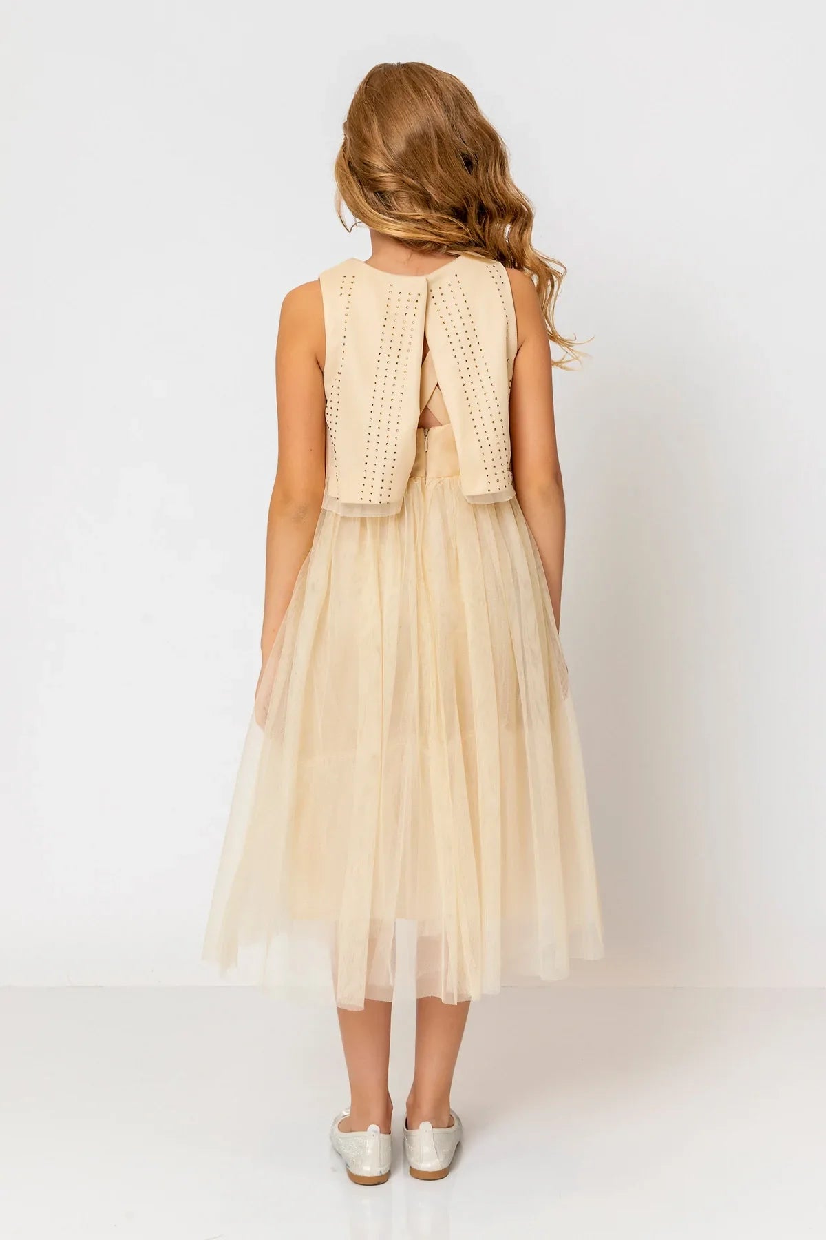 InCity Kids Girls Sleeveless Diamond Tulle Bridesmaid Dress InCity Boys & Girls