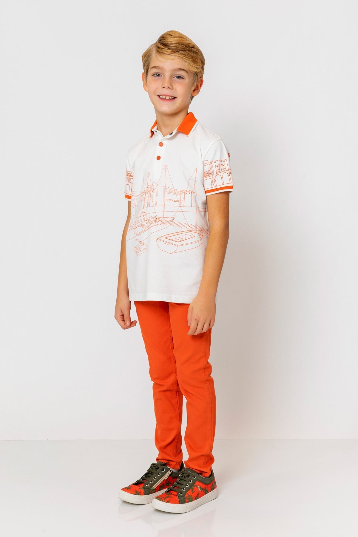 InCity Kids Boys Printed Button Short Sleeve Yacht Polo Shirt InCity Boys & Girls