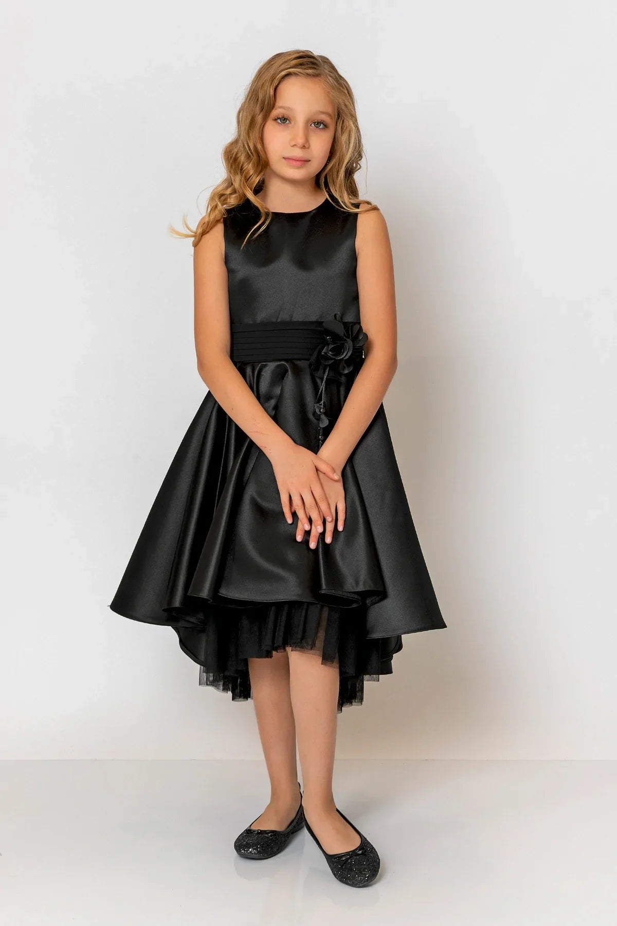 InCity Kids Girls Solid Round Neck Sleeveless Back Zipper Bridesmaid Dress InCity Boys & Girls