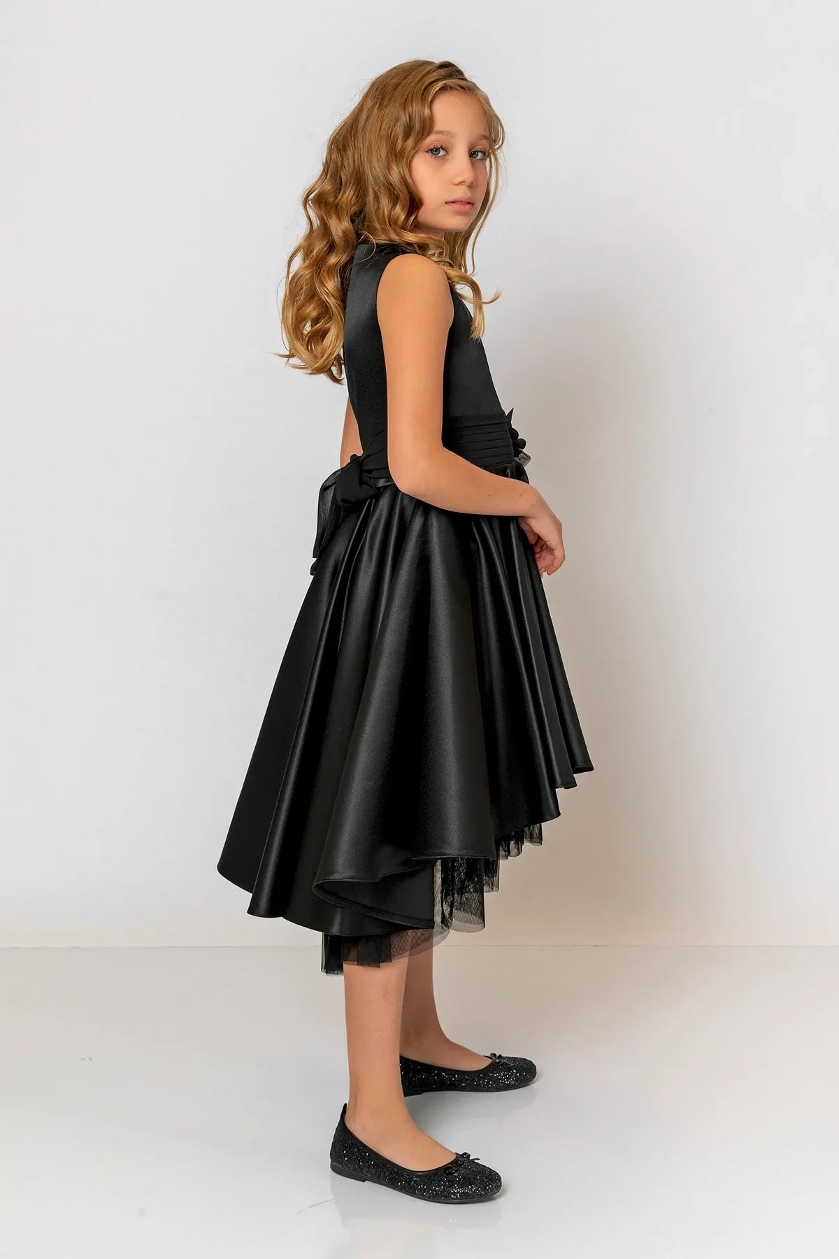 InCity Kids Girls Solid Round Neck Sleeveless Back Zipper Bridesmaid Dress InCity Boys & Girls