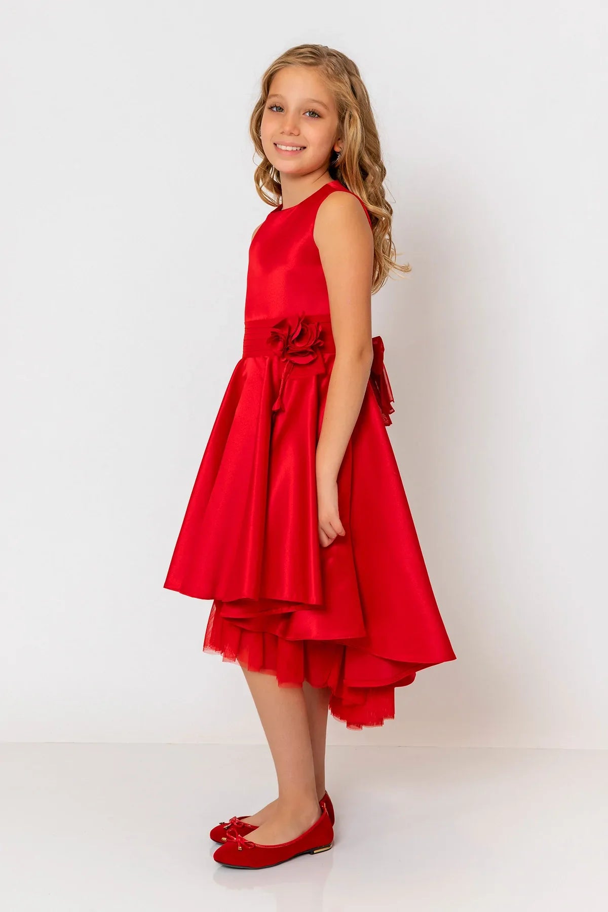 InCity Kids Girls Solid Round Neck Sleeveless Back Zipper Bridesmaid Dress InCity Boys & Girls