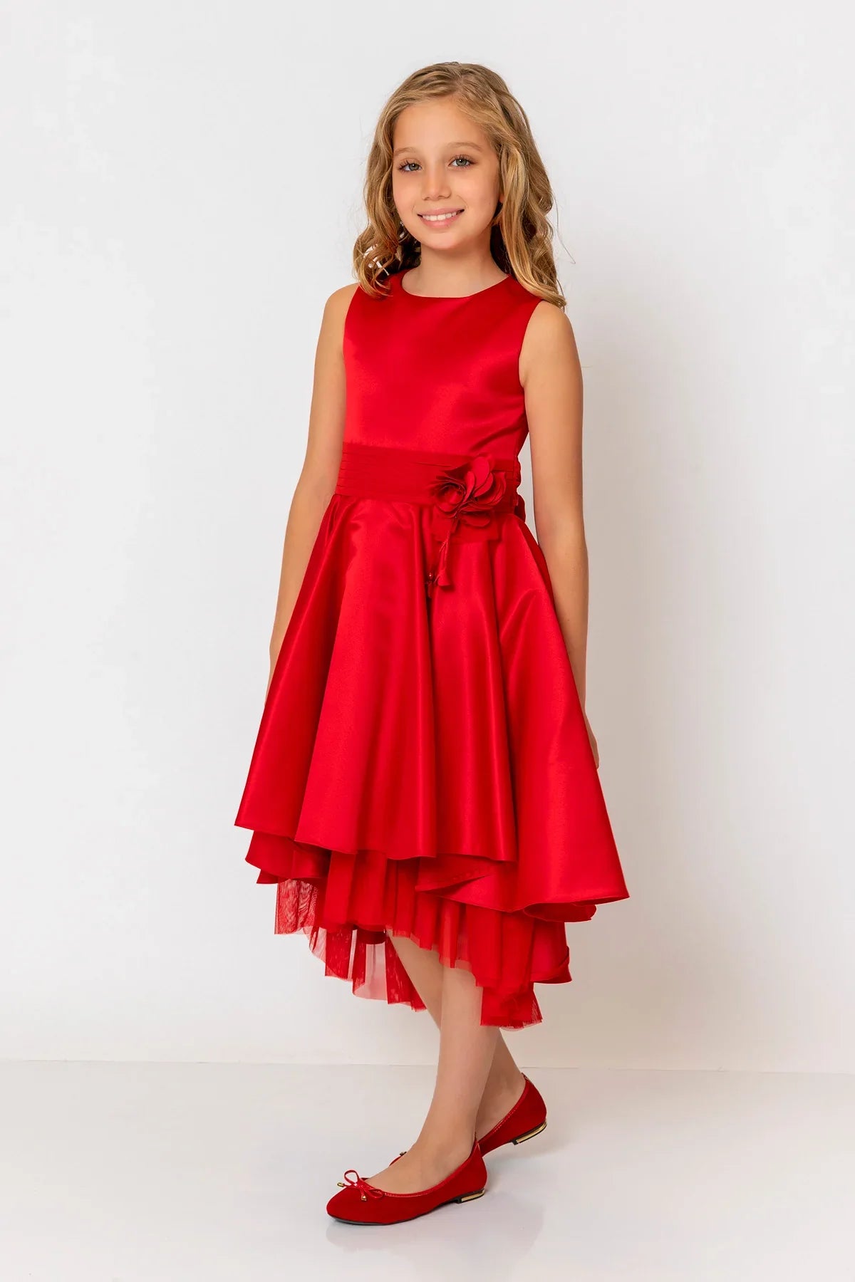 InCity Kids Girls Solid Round Neck Sleeveless Back Zipper Bridesmaid Dress InCity Boys & Girls