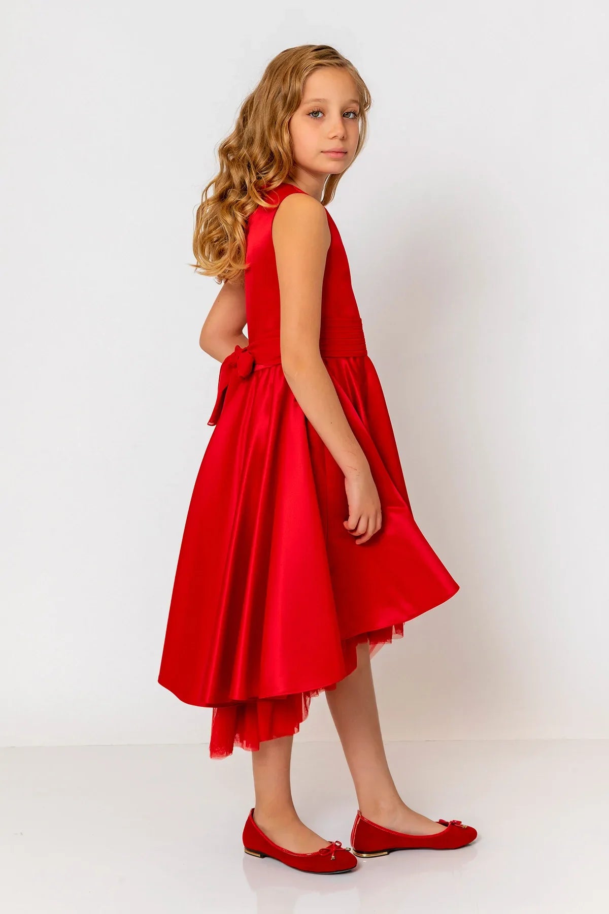 InCity Kids Girls Solid Round Neck Sleeveless Back Zipper Bridesmaid Dress InCity Boys & Girls