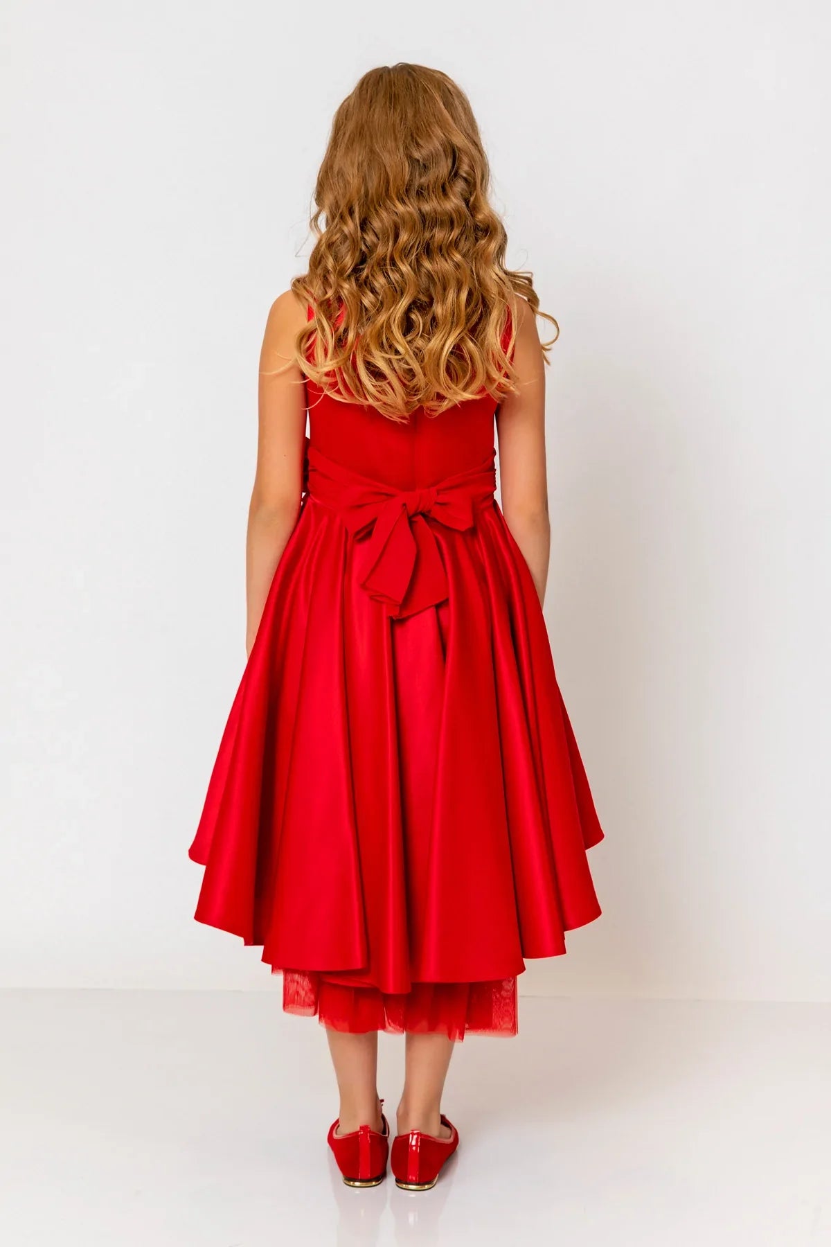 InCity Kids Girls Solid Round Neck Sleeveless Back Zipper Bridesmaid Dress InCity Boys & Girls