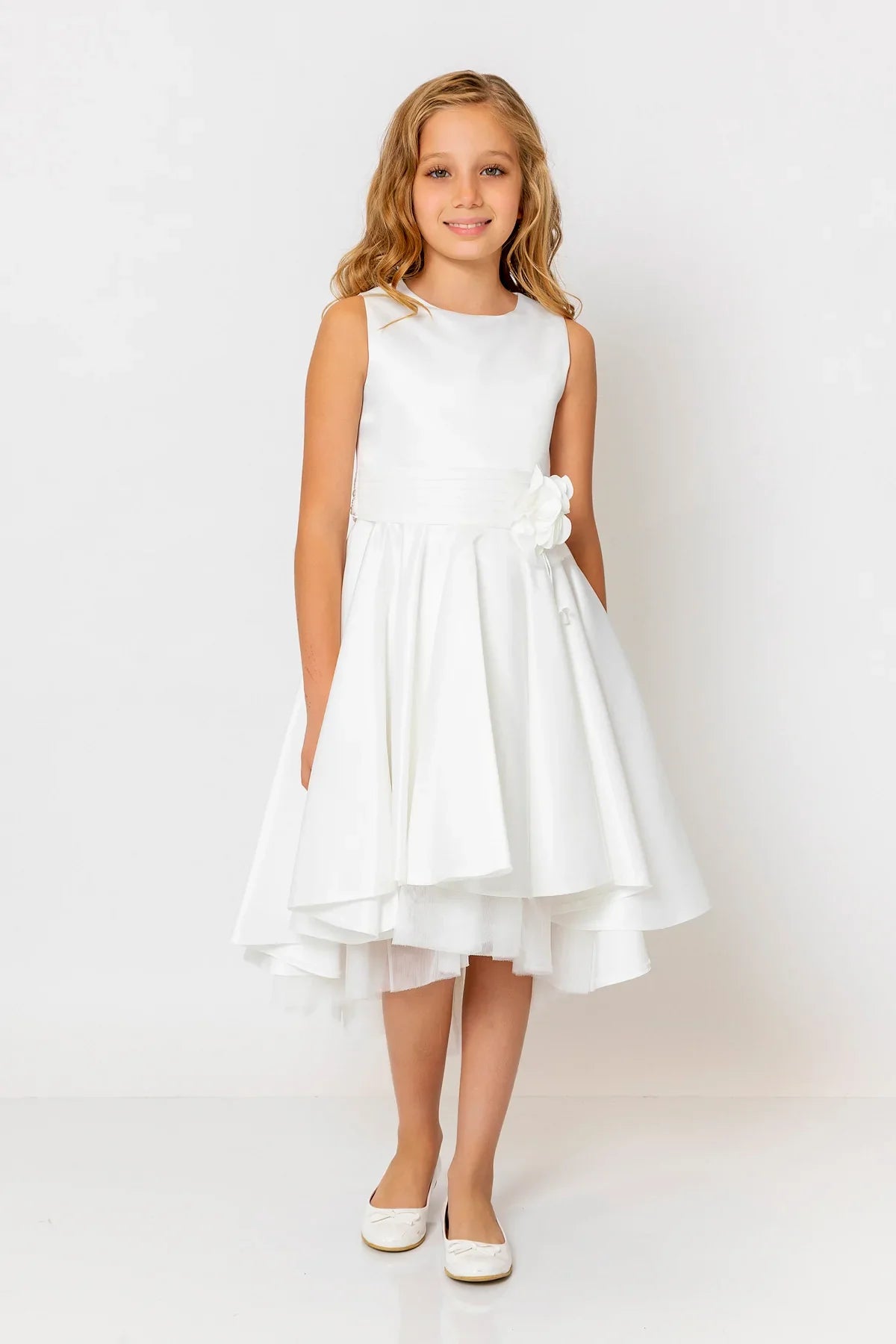 InCity Kids Girls Solid Round Neck Sleeveless Back Zipper Bridesmaid Dress InCity Boys & Girls