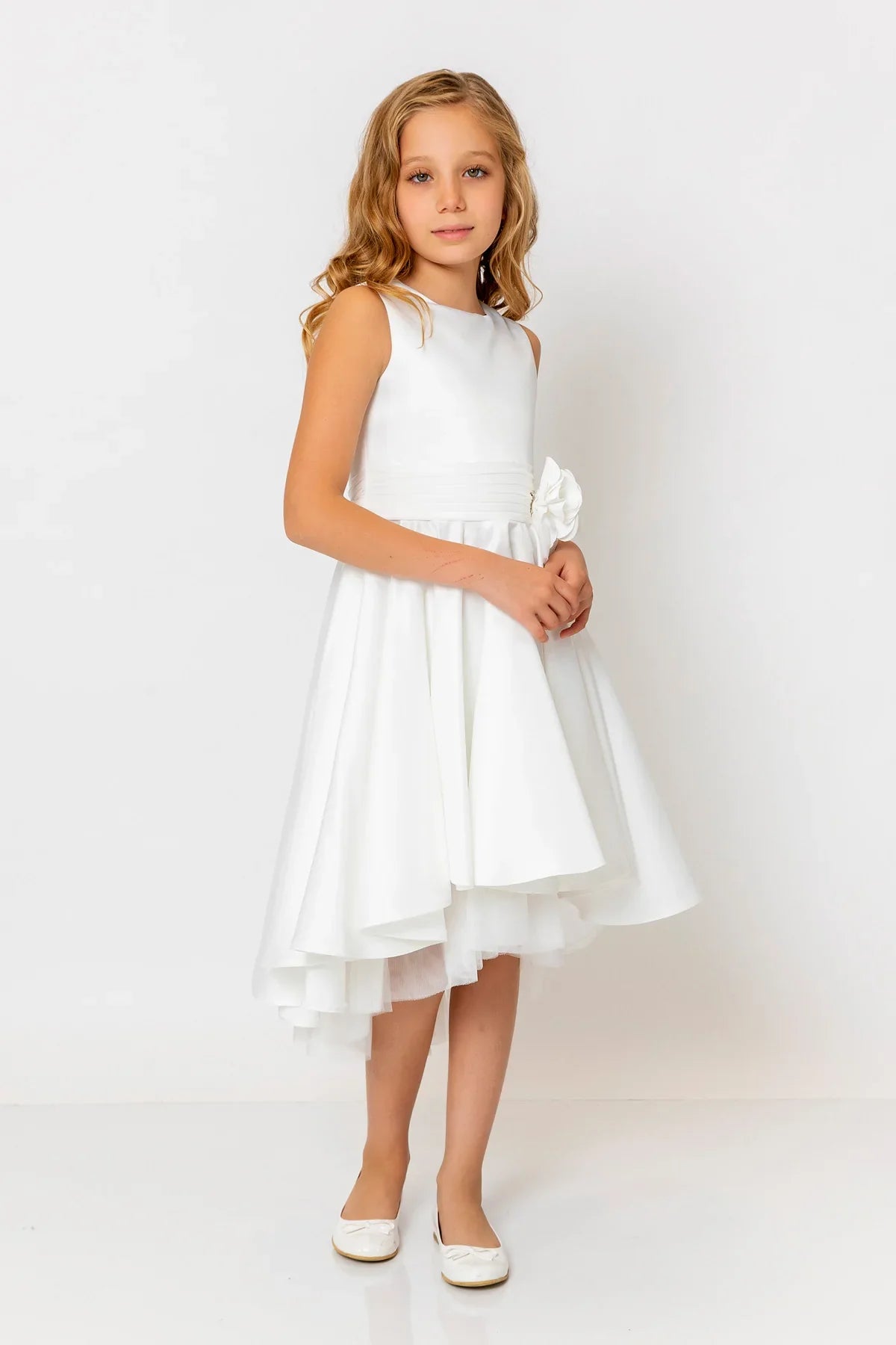 InCity Kids Girls Solid Round Neck Sleeveless Back Zipper Bridesmaid Dress InCity Boys & Girls
