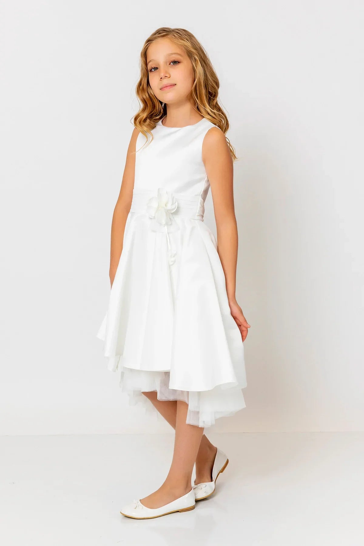 InCity Kids Girls Solid Round Neck Sleeveless Back Zipper Bridesmaid Dress InCity Boys & Girls