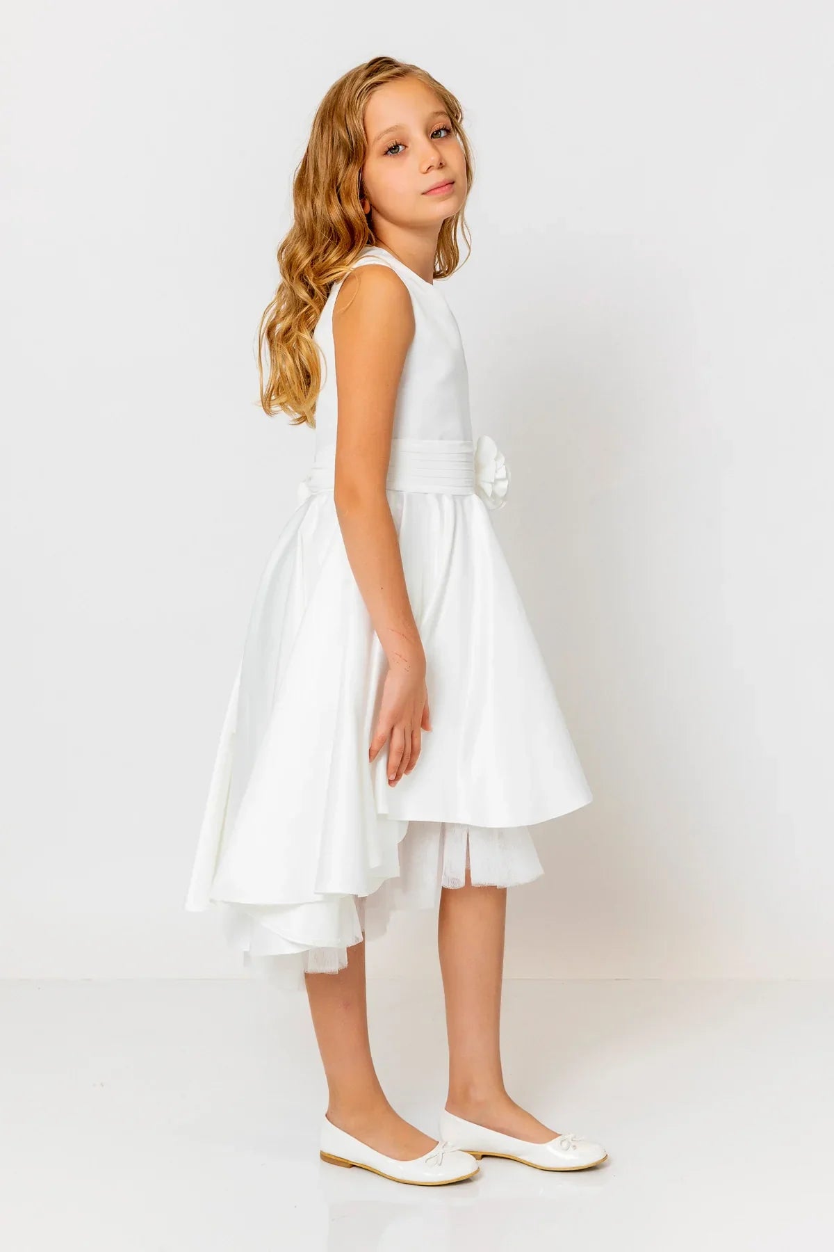 InCity Kids Girls Solid Round Neck Sleeveless Back Zipper Bridesmaid Dress InCity Boys & Girls