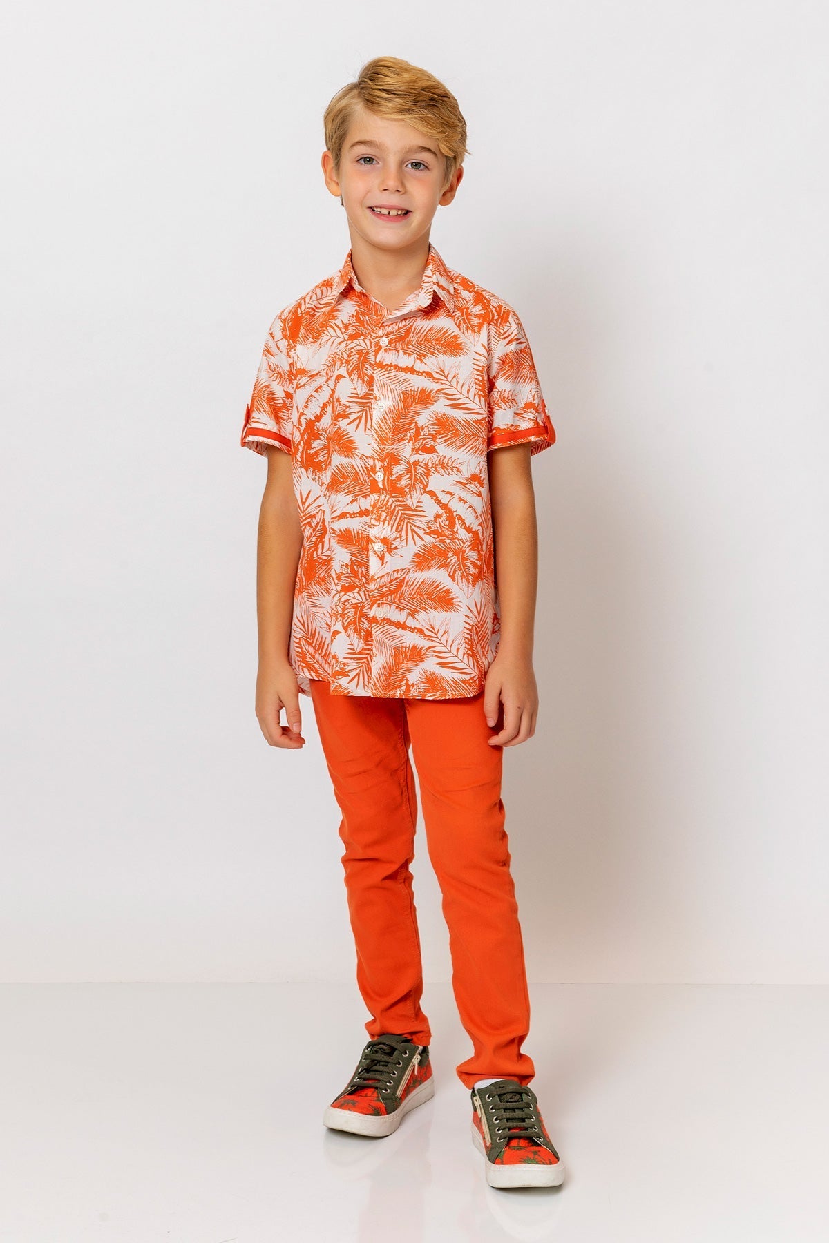 InCity Kids Boys Collared Short Sleeve Button Down Hawaiian Shirt InCity Boys & Girls