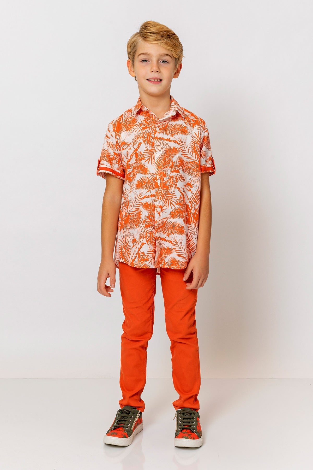 InCity Kids Boys Collared Short Sleeve Button Down Hawaiian Shirt InCity Boys & Girls