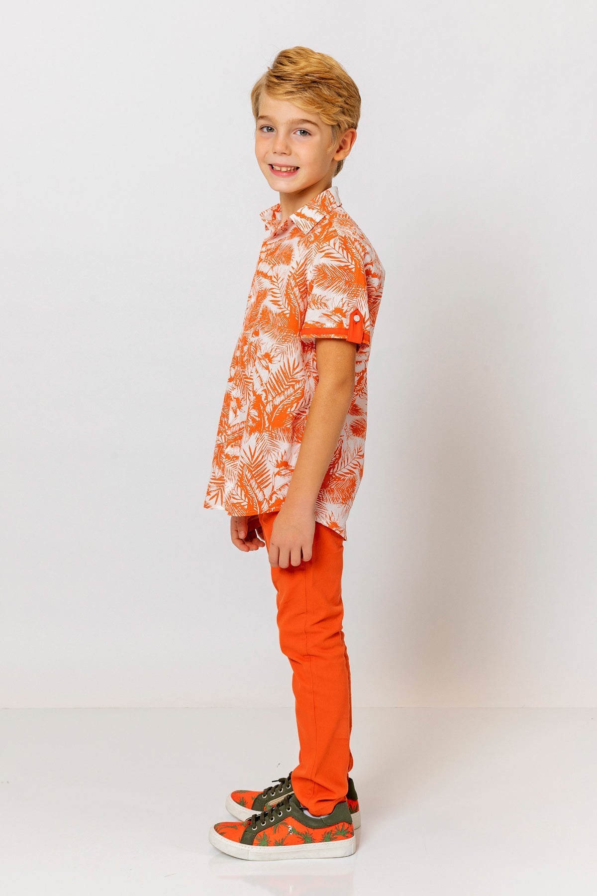 InCity Kids Boys Collared Short Sleeve Button Down Hawaiian Shirt InCity Boys & Girls