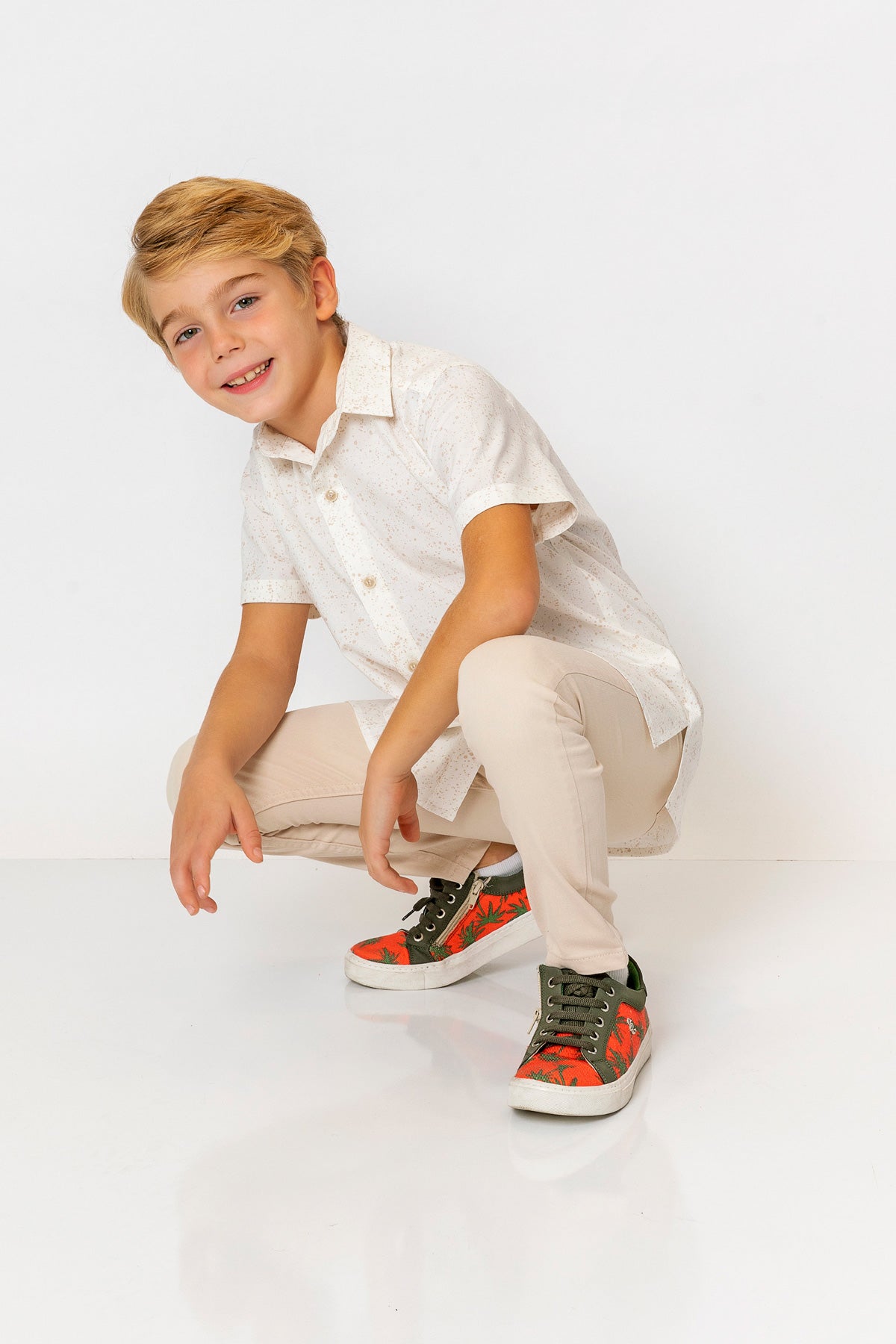 InCity Kids Boys Collared Short Sleeve Printed Button-Down Shirt InCity Boys & Girls