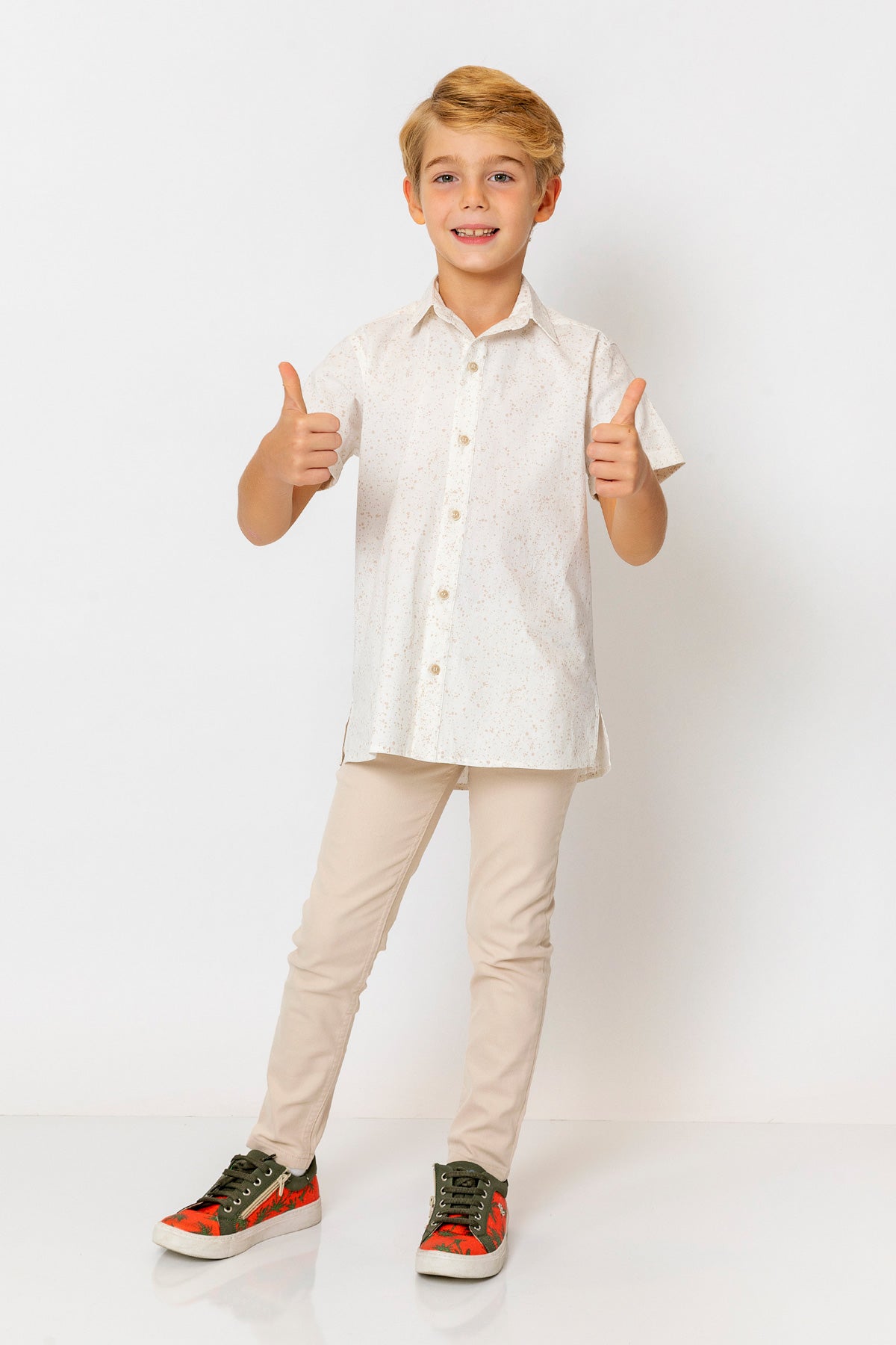 InCity Kids Boys Collared Short Sleeve Printed Button-Down Shirt InCity Boys & Girls