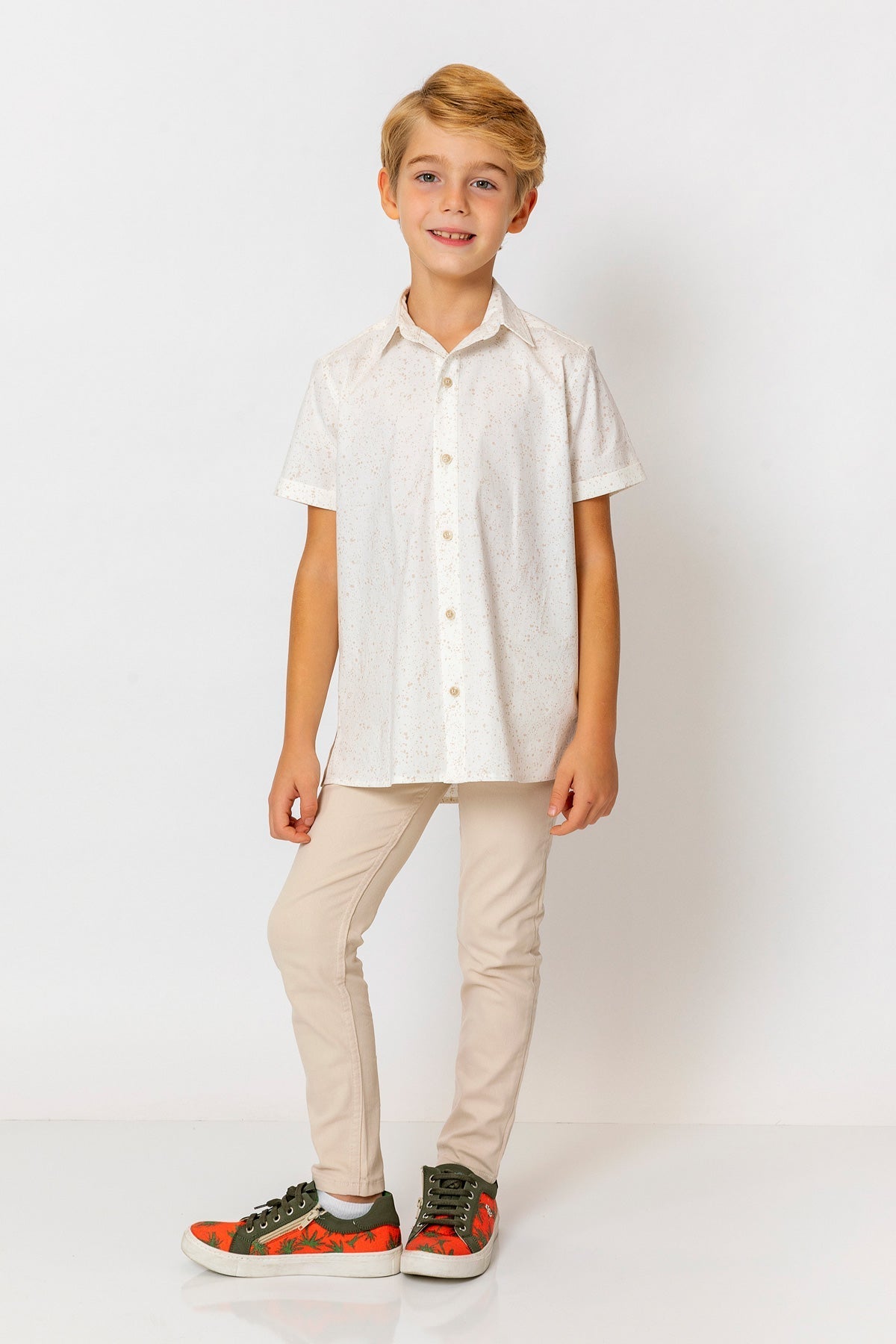 InCity Kids Boys Collared Short Sleeve Printed Button-Down Shirt InCity Boys & Girls