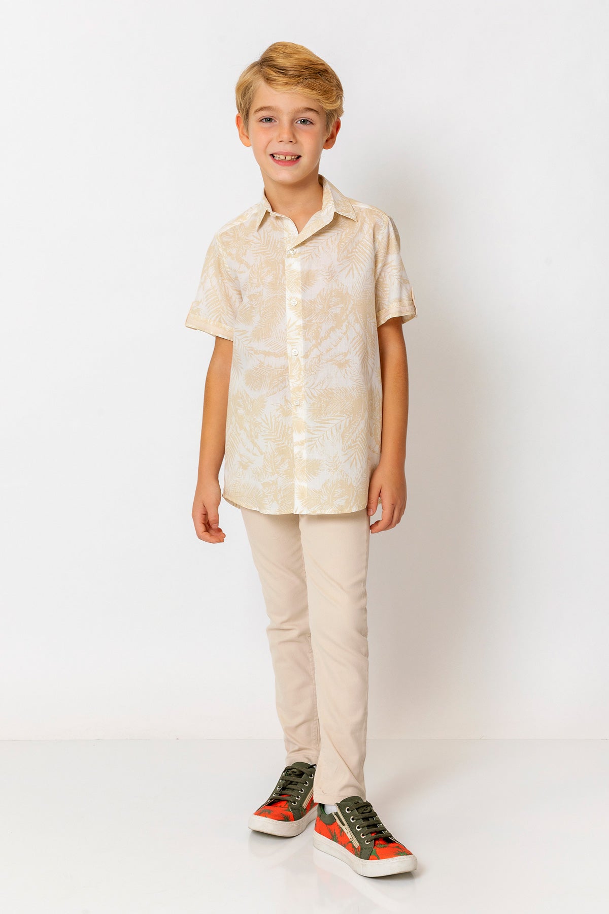 InCity Kids Boys Collared Short Sleeve Button Down Hawaiian Shirt InCity Boys & Girls